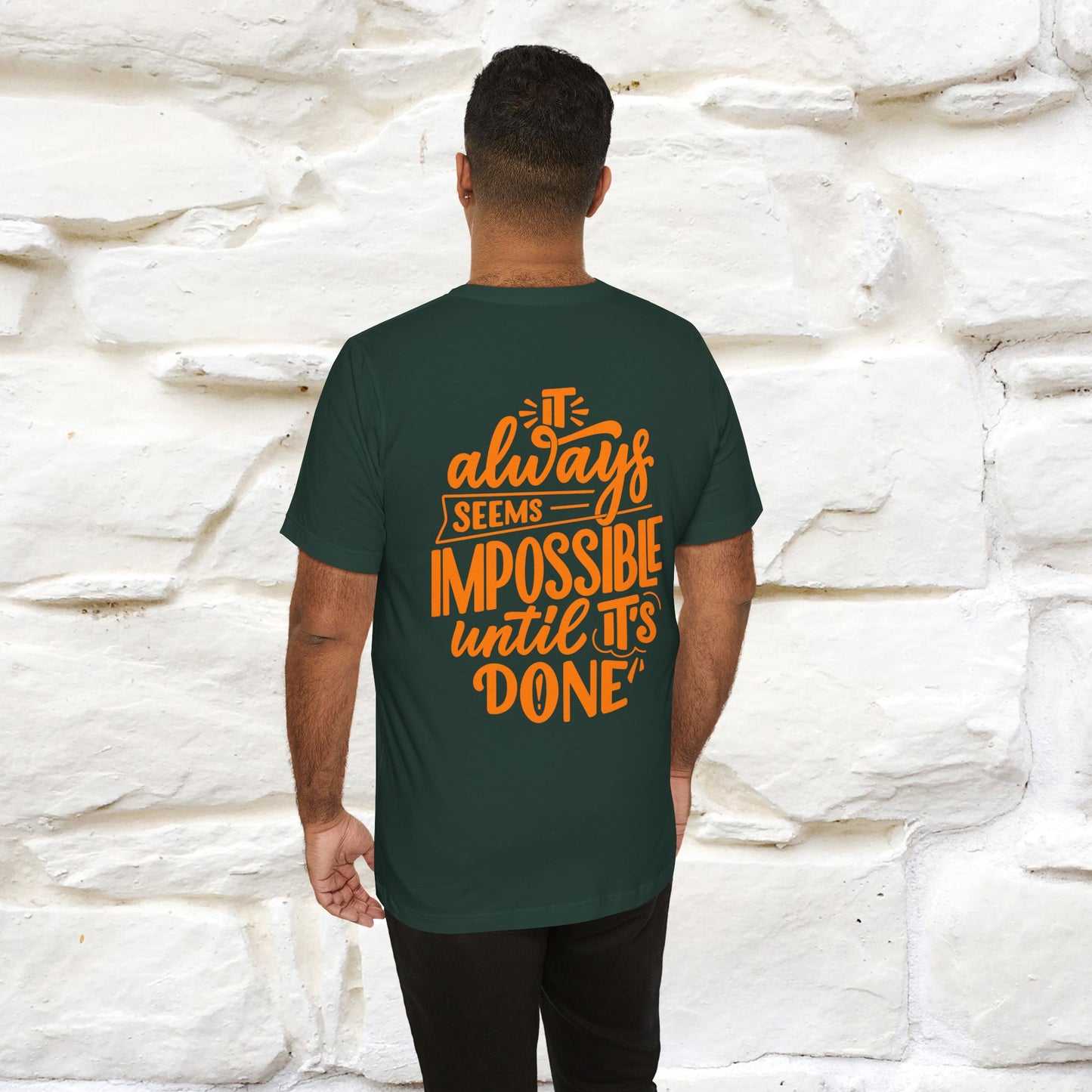 "It Always Seems Impossible Until It’s Done" Cat T-Shirt| Front & Back Design | Nunu&Miao Studio