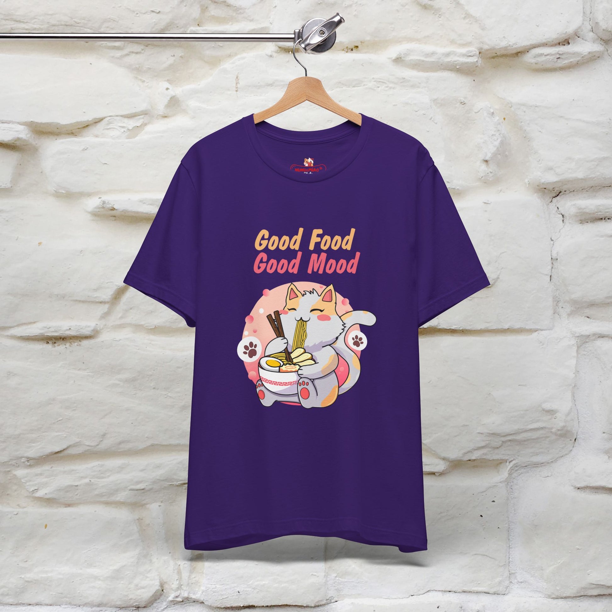 "Good Food Good Mood" Cat T-shirt for Men & Women | 100% Cotton* - Nunu&Miao Studio
