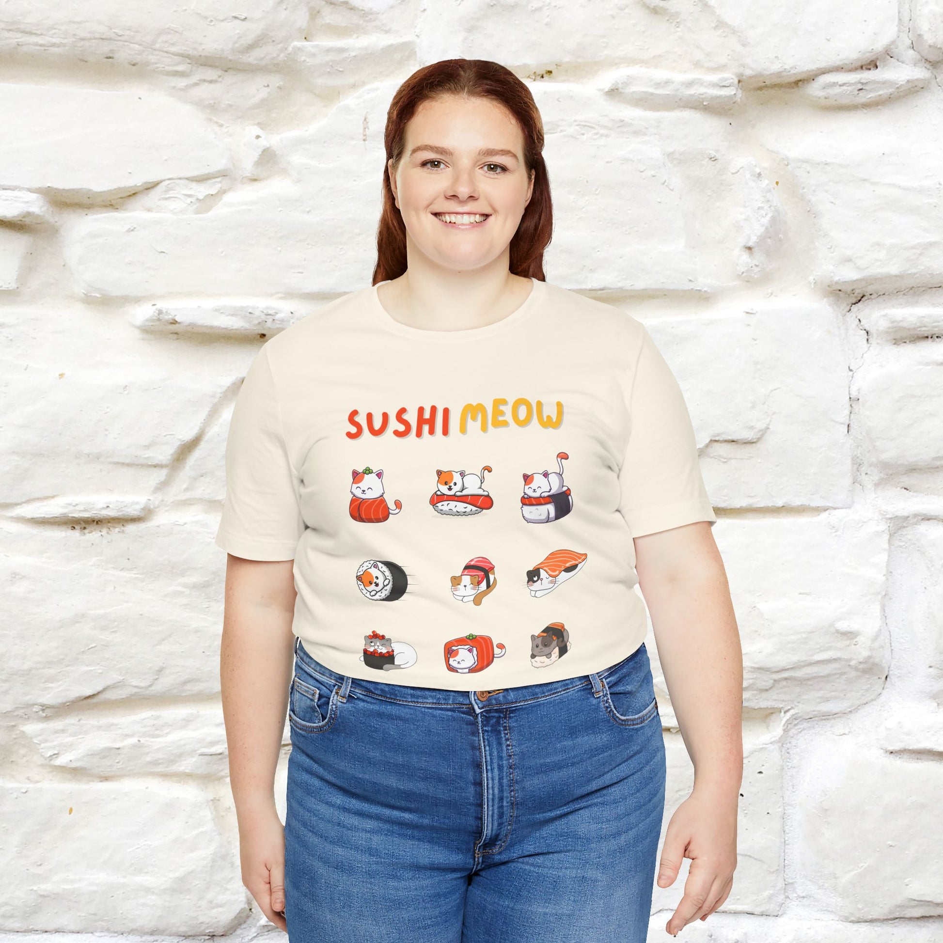 "Sushi Meow" Cat T-shirt for Men & Women | 100% Cotton* - Nunu&Miao Studio