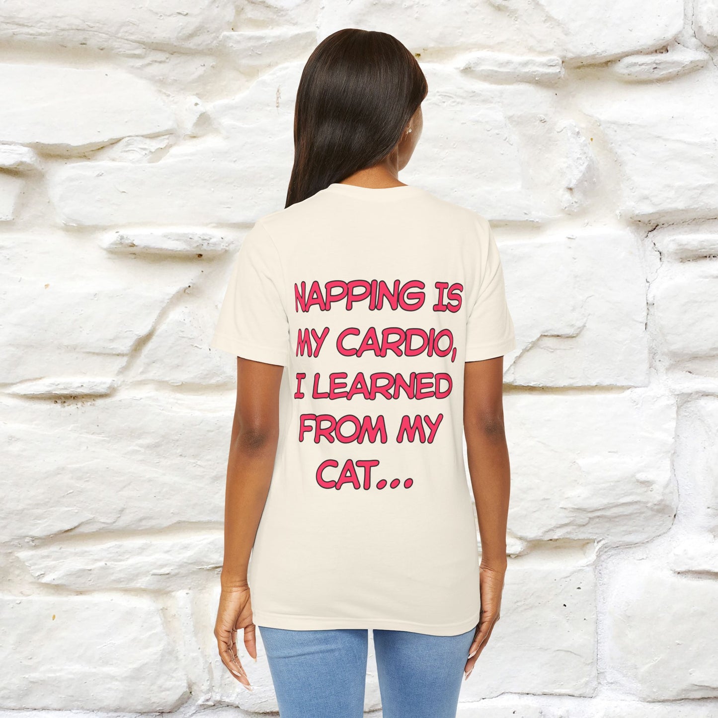 "Napping Is My Cardio, I Learned From My Cat…" Funny Cat T-shirt | Nunu&Miao Studio