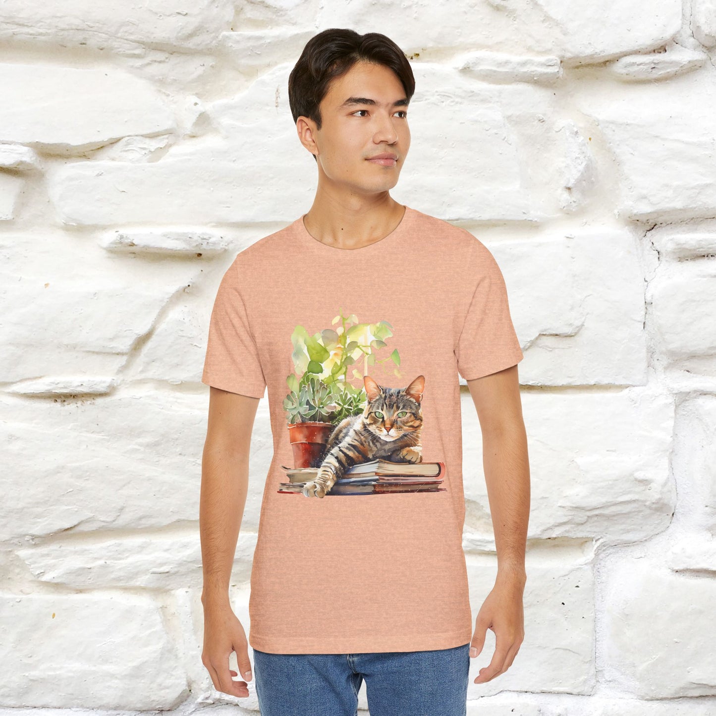 "Feline Bibliophile" T-Shirt for Men & Women | 100% Cotton* - Nunu&Miao Studio