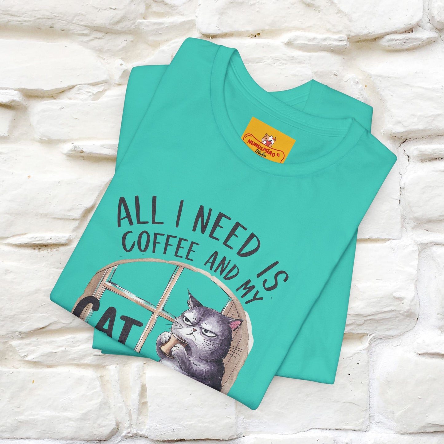 ''All I Need Is Coffee and My Cat, It's Too Peopley Outside''| Cat T-Shirt | Nunu&Miao Studio