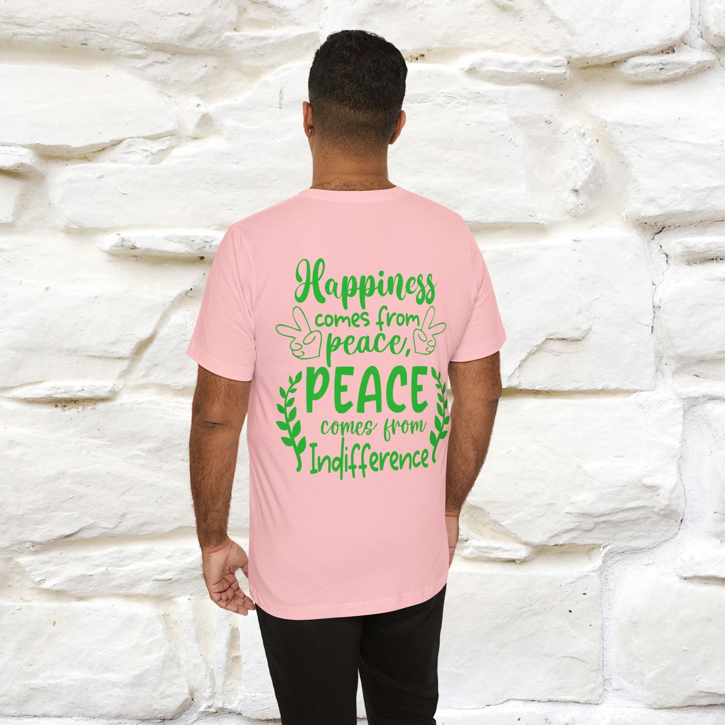 "Happiness Comes From Peace, Peace Comes From Indifference" Cat T-Shirt| Front & Back Design | Nunu&Miao Studio