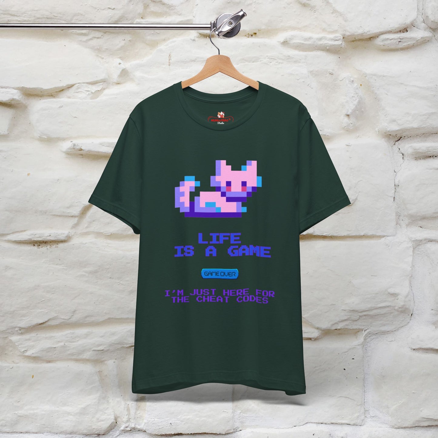 "Life Is A Game, I Am Just Here Fo The Cheat Code" Funny Cat T-Shirt for Men & Women | 100% Cotton* - Nunu&Miao Studio