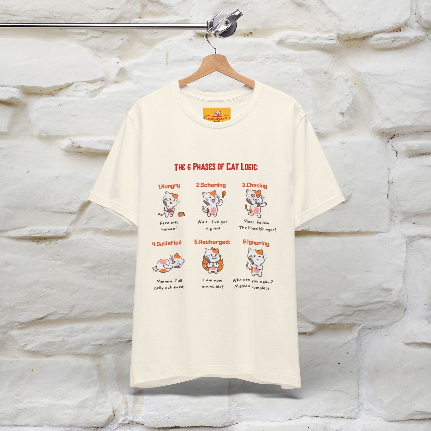 "The 6 Phases of Cat Logic" Hilarious Cat T-Shirt | Nunu&Miao Studio - Nunu&Miao Studio