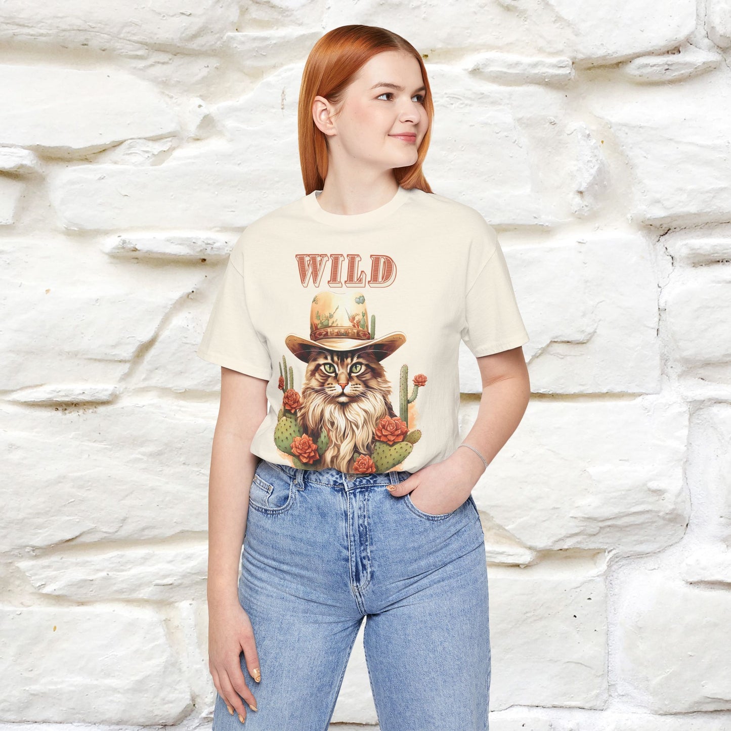 Wild Cowboy Cat T-Shirt for Men & Women | 100% Cotton* Adventure Tee - Nunu&Miao Studio