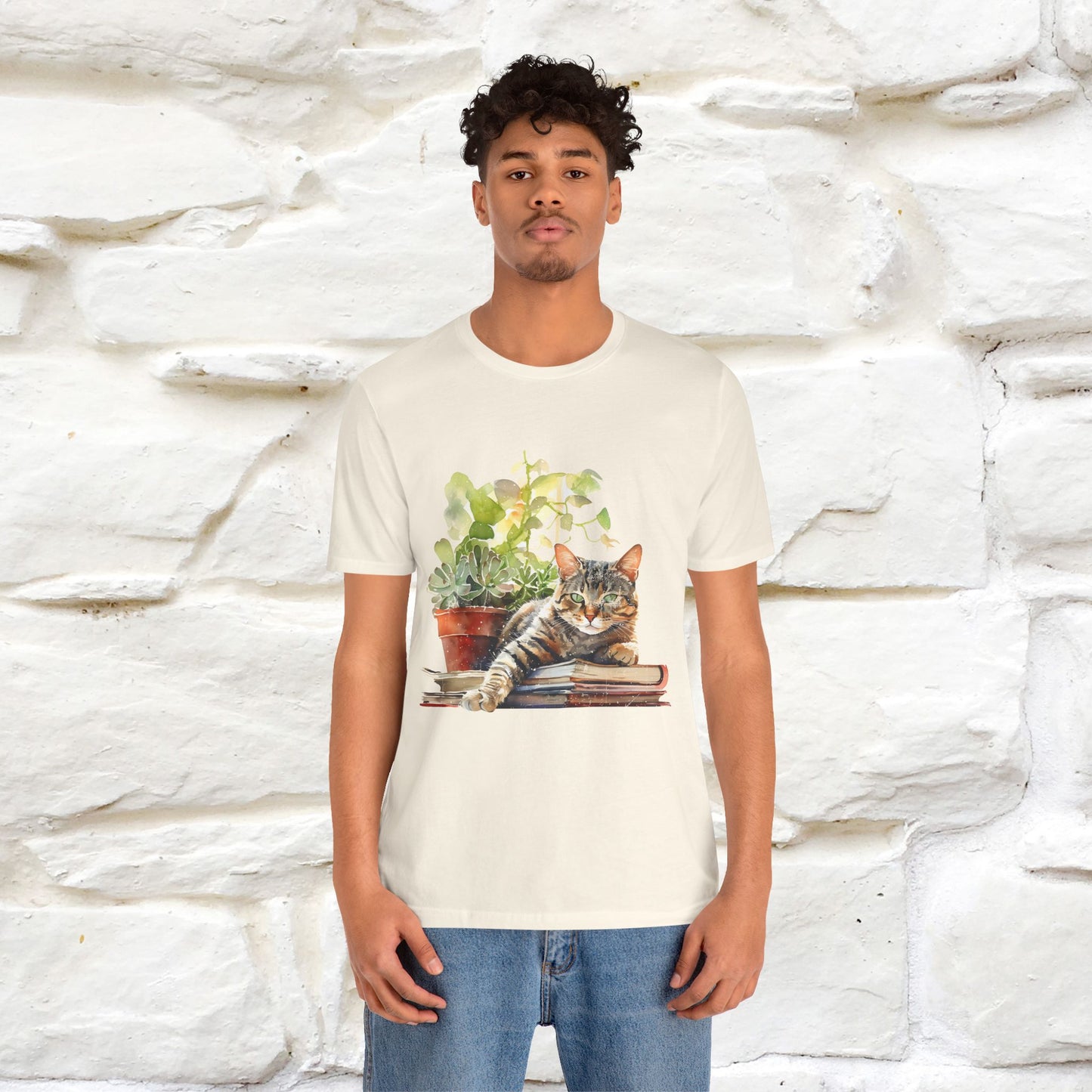 "Feline Bibliophile" T-Shirt for Men & Women | 100% Cotton* - Nunu&Miao Studio