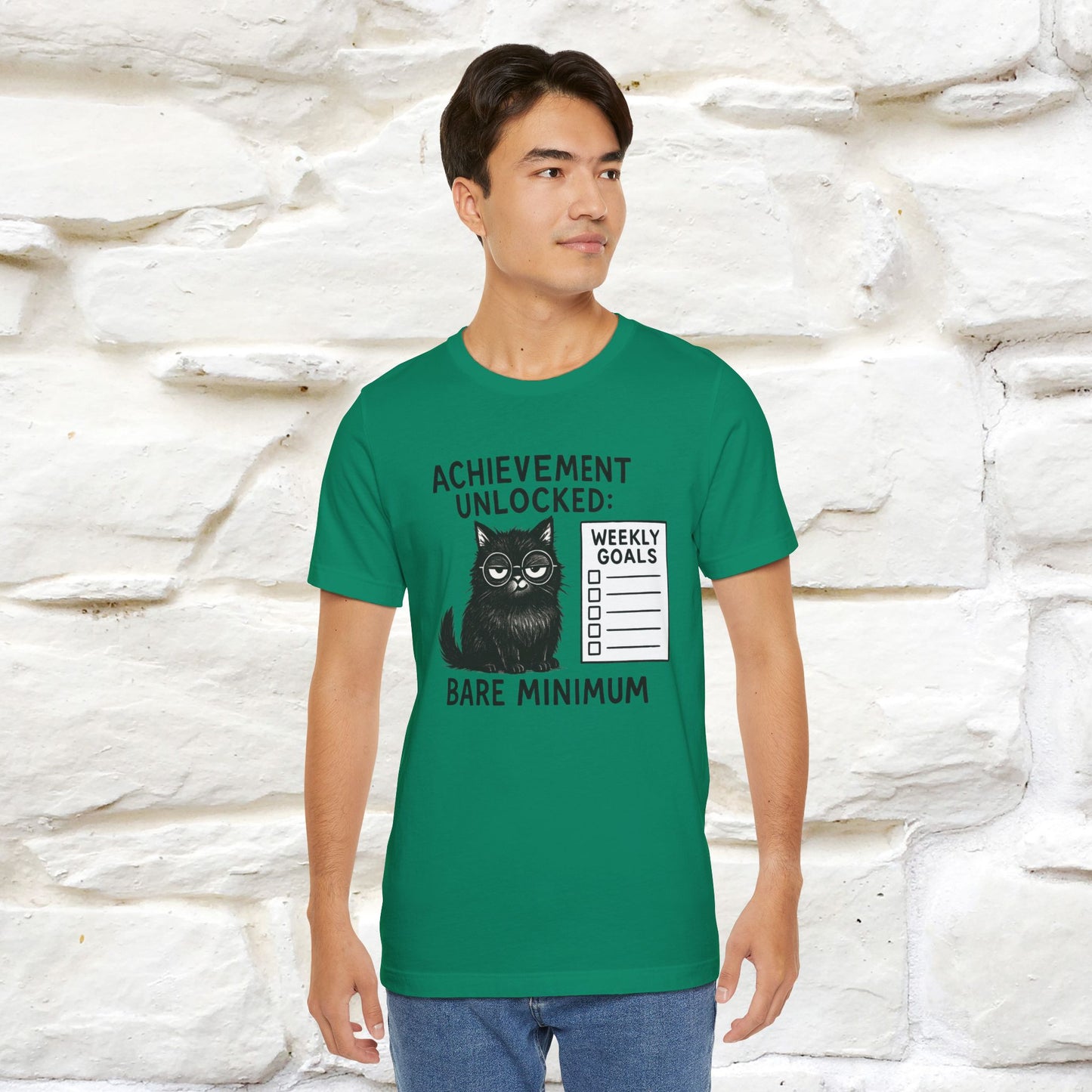 "Achievement Unlocked Bare Minimum." |Cat T-Shirt | Nunu&Miao Studio