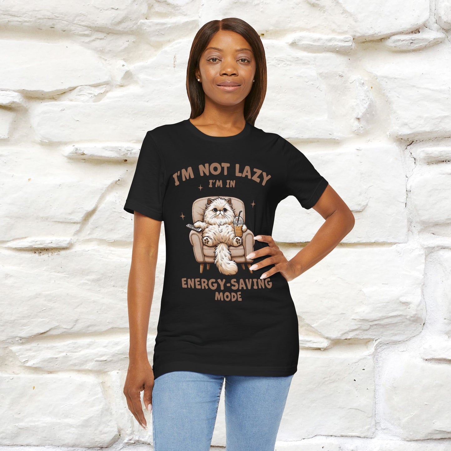 "I'm Not Lazy I'm In Energy-Saving Mode " Cat T-shirt |Nunu&Miao Studio