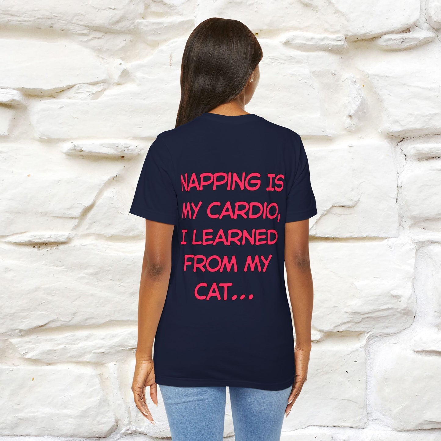 "Napping Is My Cardio, I Learned From My Cat…" Funny Cat T-shirt | Nunu&Miao Studio