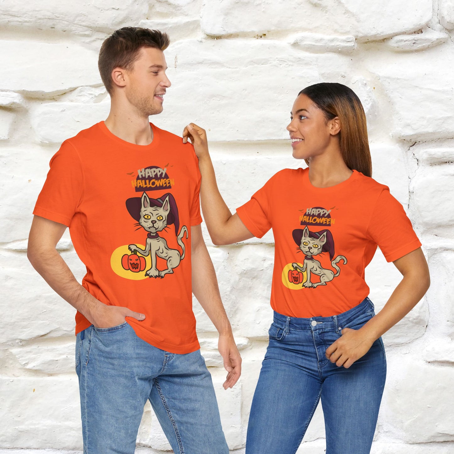 ''Happy Halloween Cat Witch '' Unisex T-shirt 100% Cotton* - Nunu&Miao Studio
