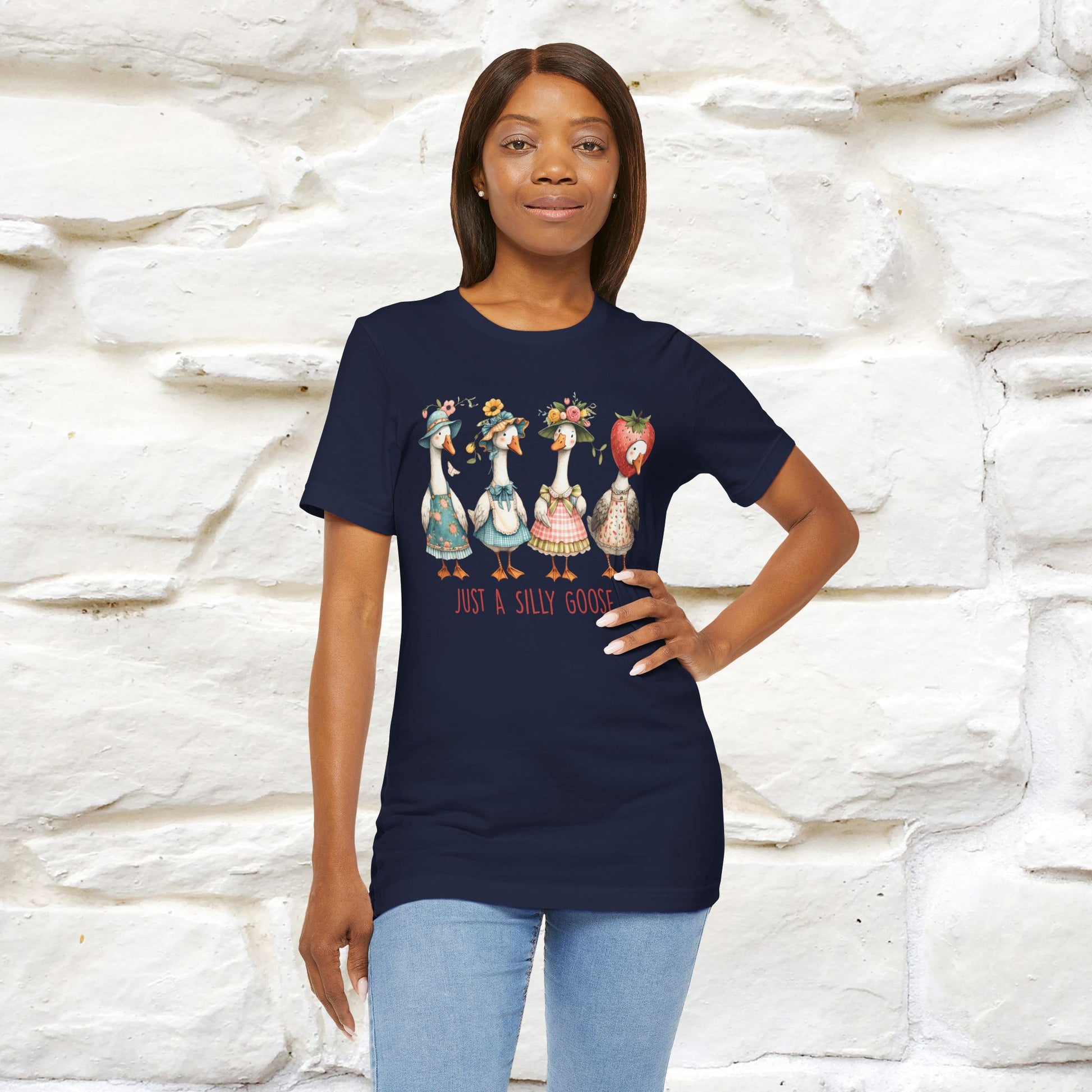 "Just A Silly Goose" Cute T-shirt |Nunu&Miao Studio - Nunu&Miao Studio