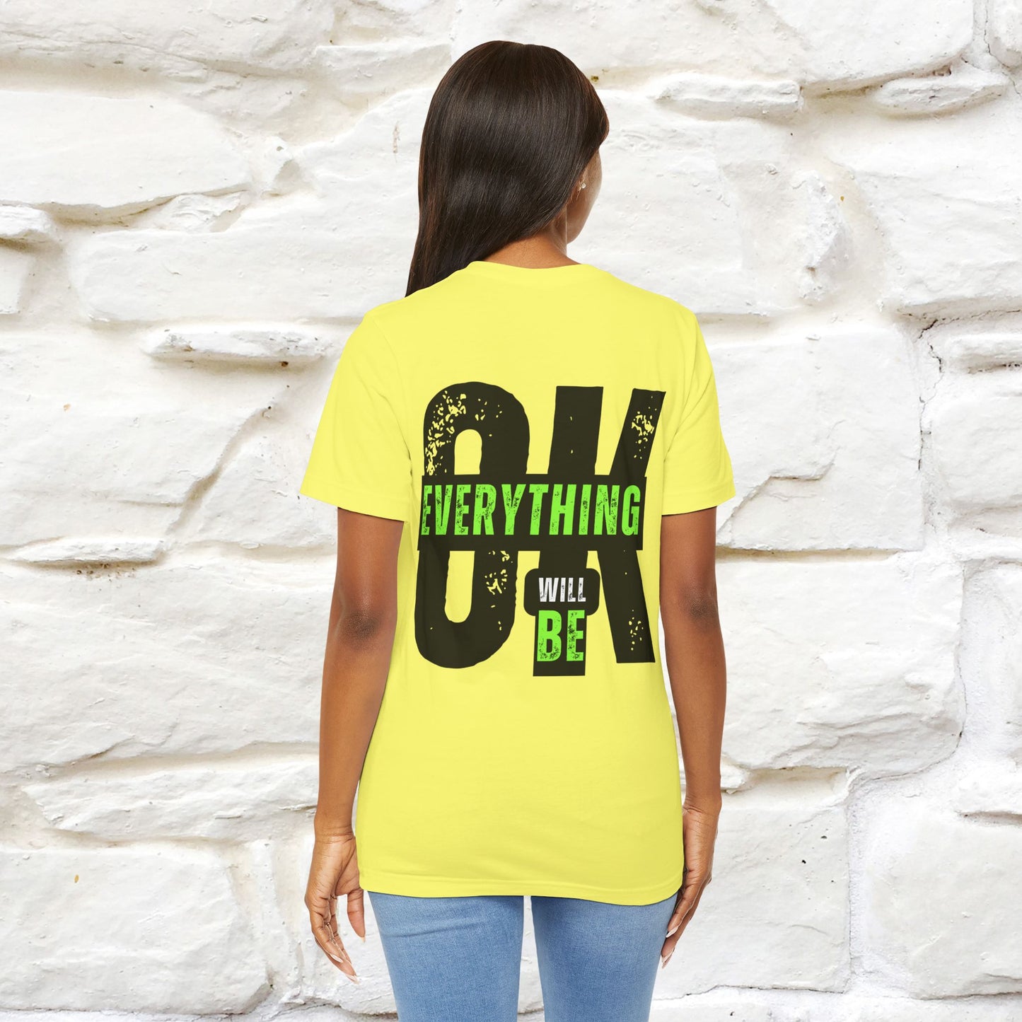 ''Everything Will Be Ok '' Cat T-Shirt Front and Back Design | Nunu&Miao Studio