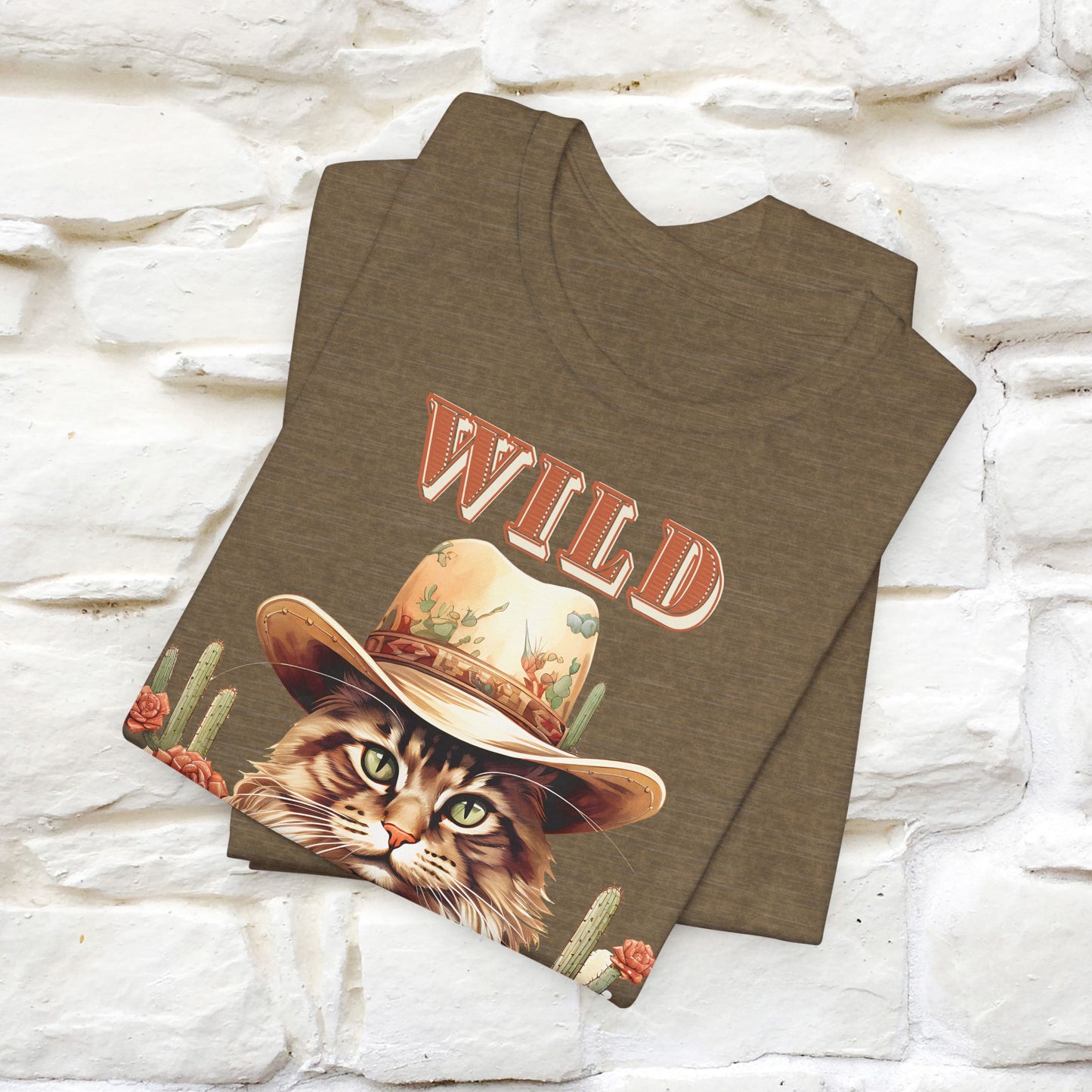 Wild Cowboy Cat T-Shirt for Men & Women | 100% Cotton* Adventure Tee - Nunu&Miao Studio