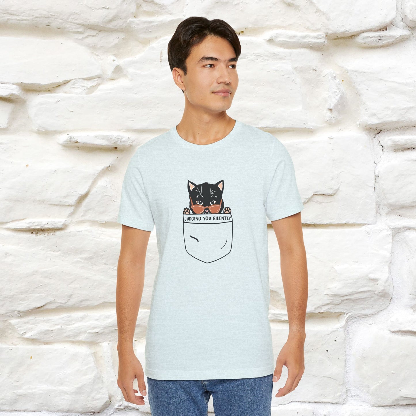 Judging You Silently Cat T-Shirt for Men | 100% Cotton* Funny & Sassy Tee - Nunu&Miao Studio