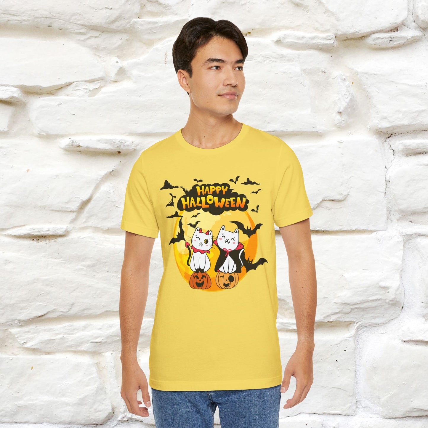 "Happy Halloween Cat Couple " Cat T-shirt |Nunu&Miao Studio - Nunu&Miao Studio