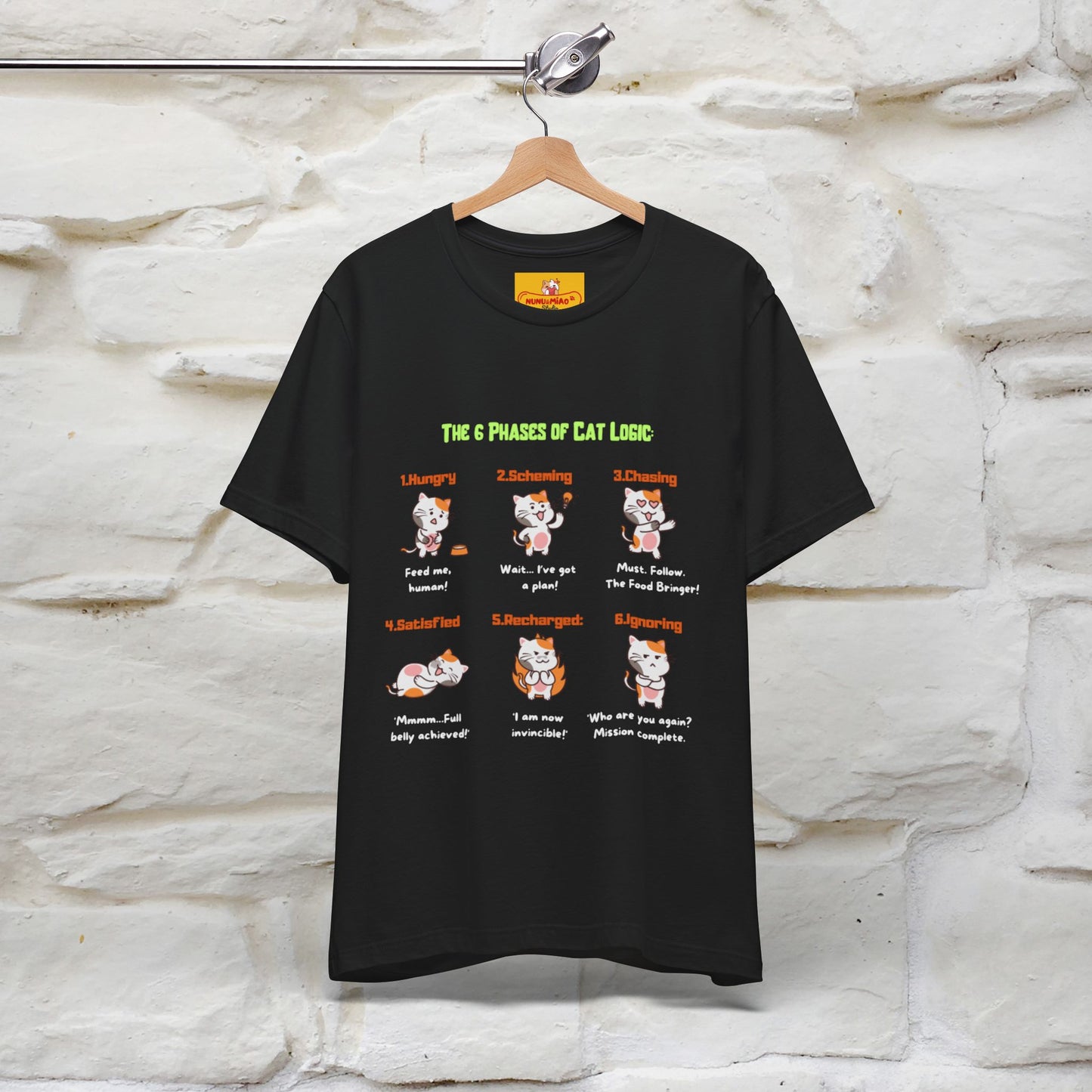 "The 6 Phases of Cat Logic" Hilarious Cat T-Shirt | Nunu&Miao Studio - Nunu&Miao Studio