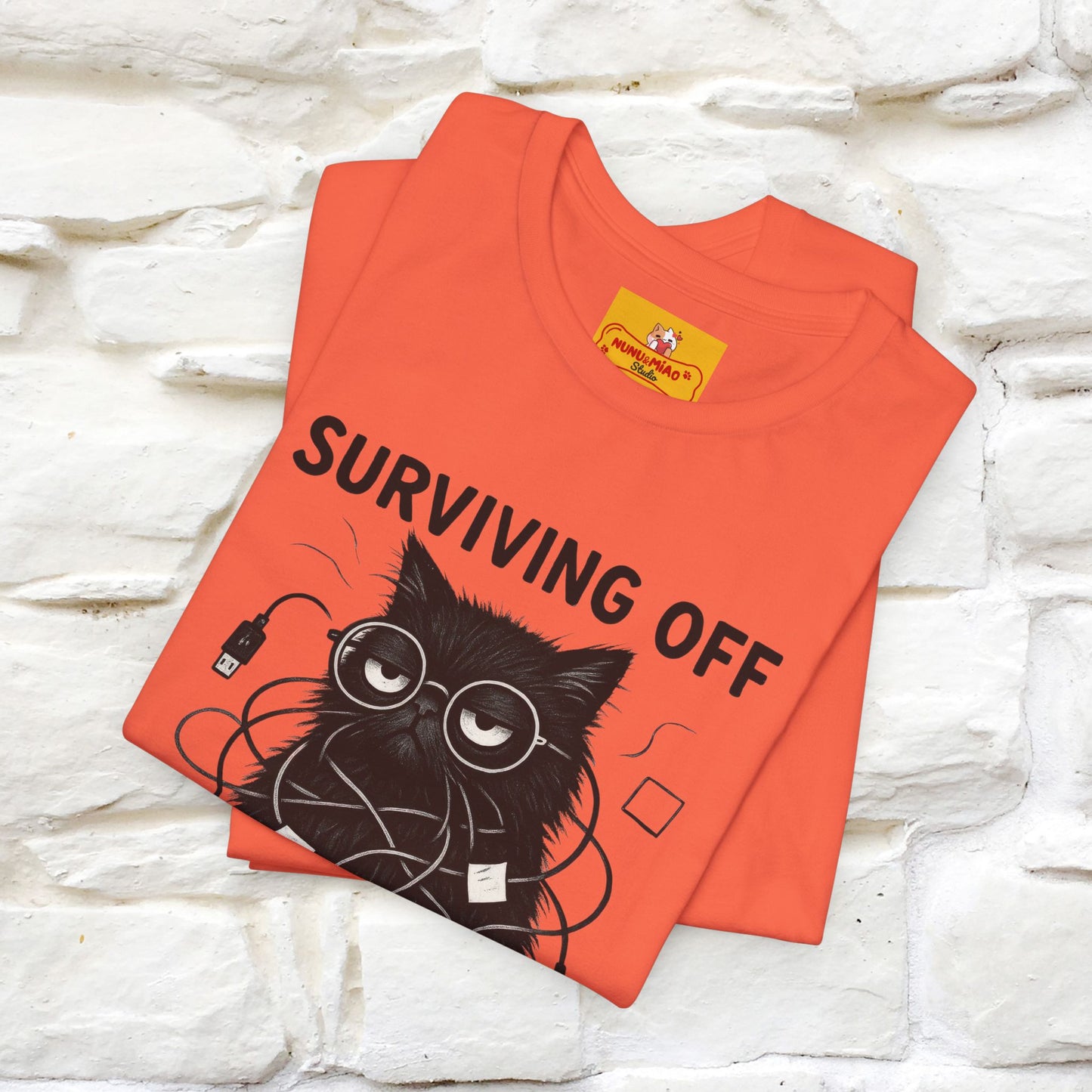 "Surviving Off...Vibes And Broken .. " |Cat T-Shirt | Nunu&Miao Studio