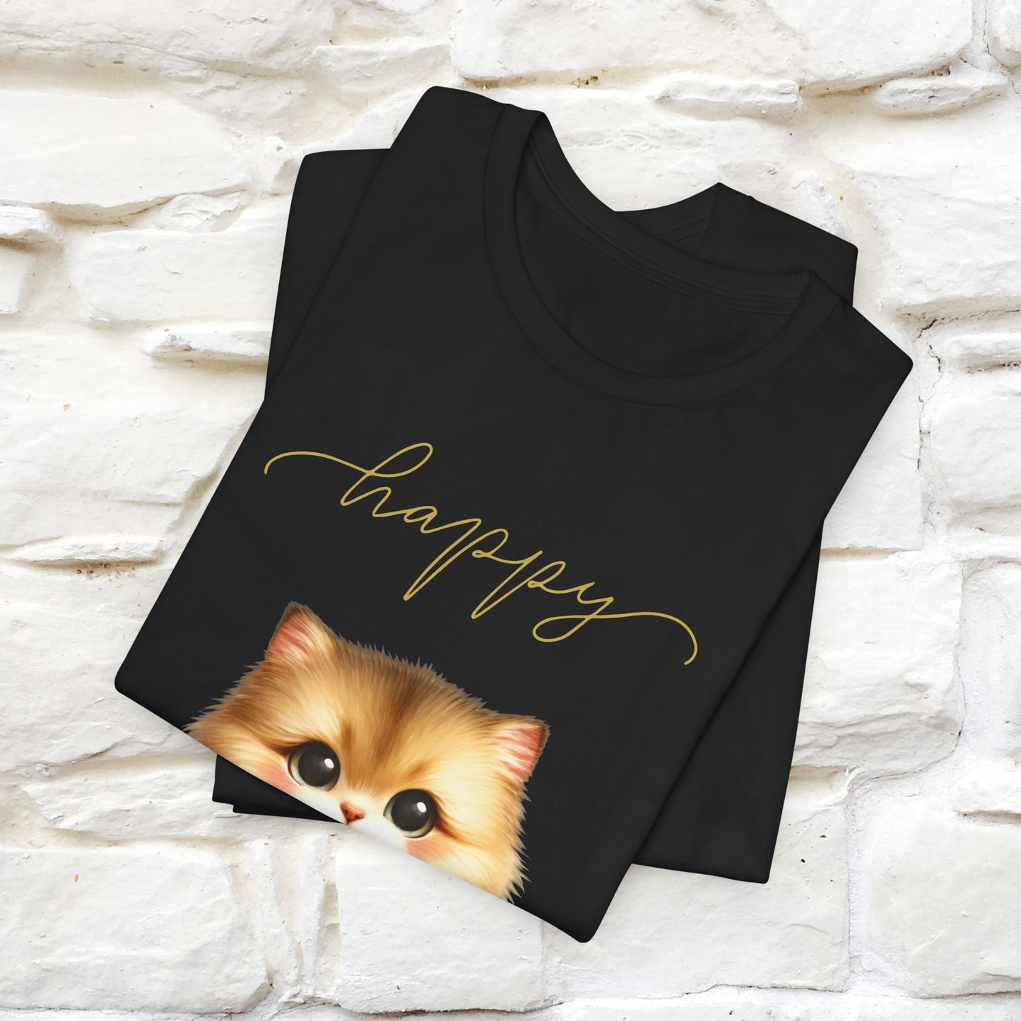 "Happy" Cat T-Shirt for Women | 100% Cotton* 🐾 - Nunu&Miao Studio