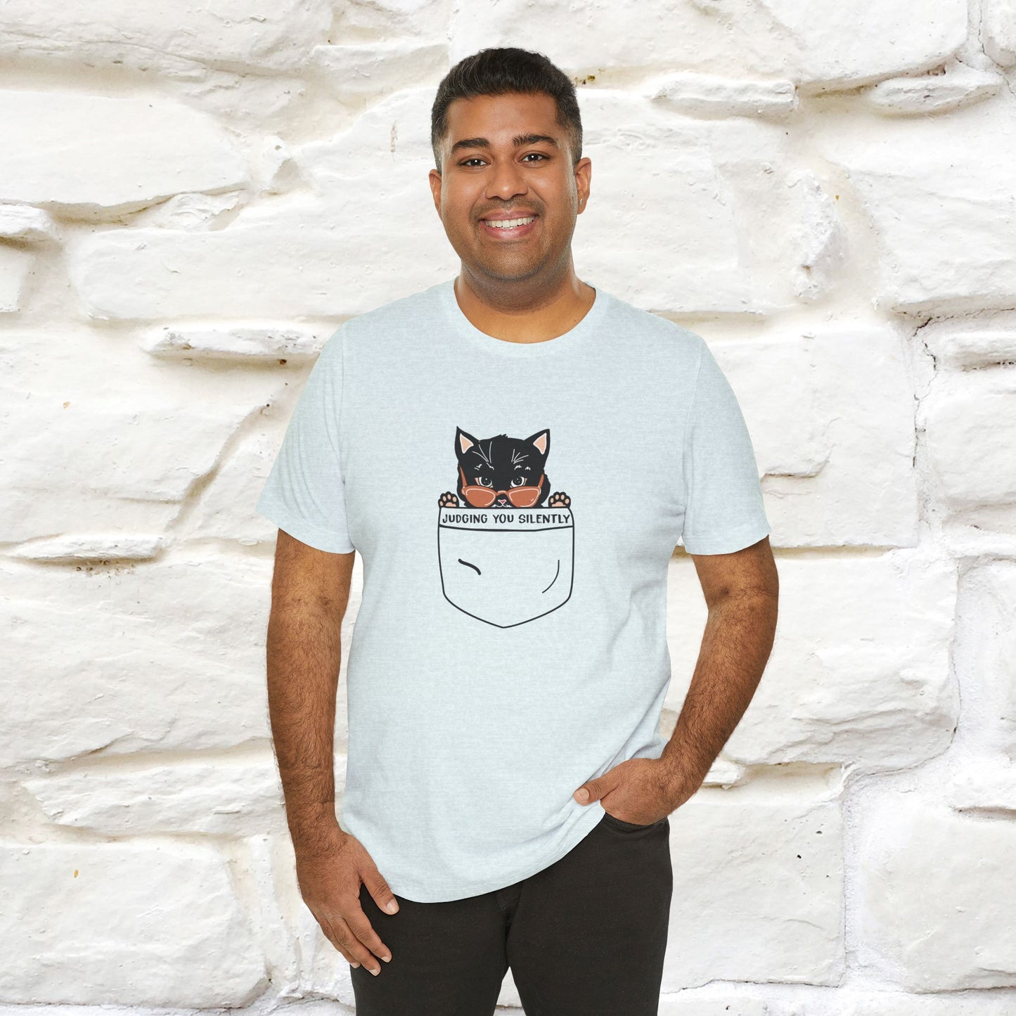 Judging You Silently Cat T-Shirt for Men | 100% Cotton* Funny & Sassy Tee - Nunu&Miao Studio
