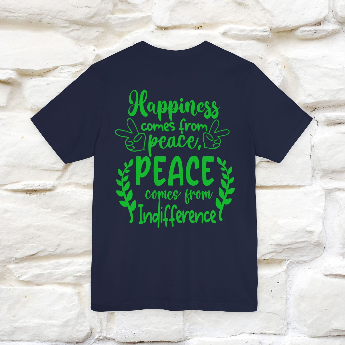 "Happiness Comes From Peace, Peace Comes From Indifference" Cat T-Shirt| Front & Back Design | Nunu&Miao Studio