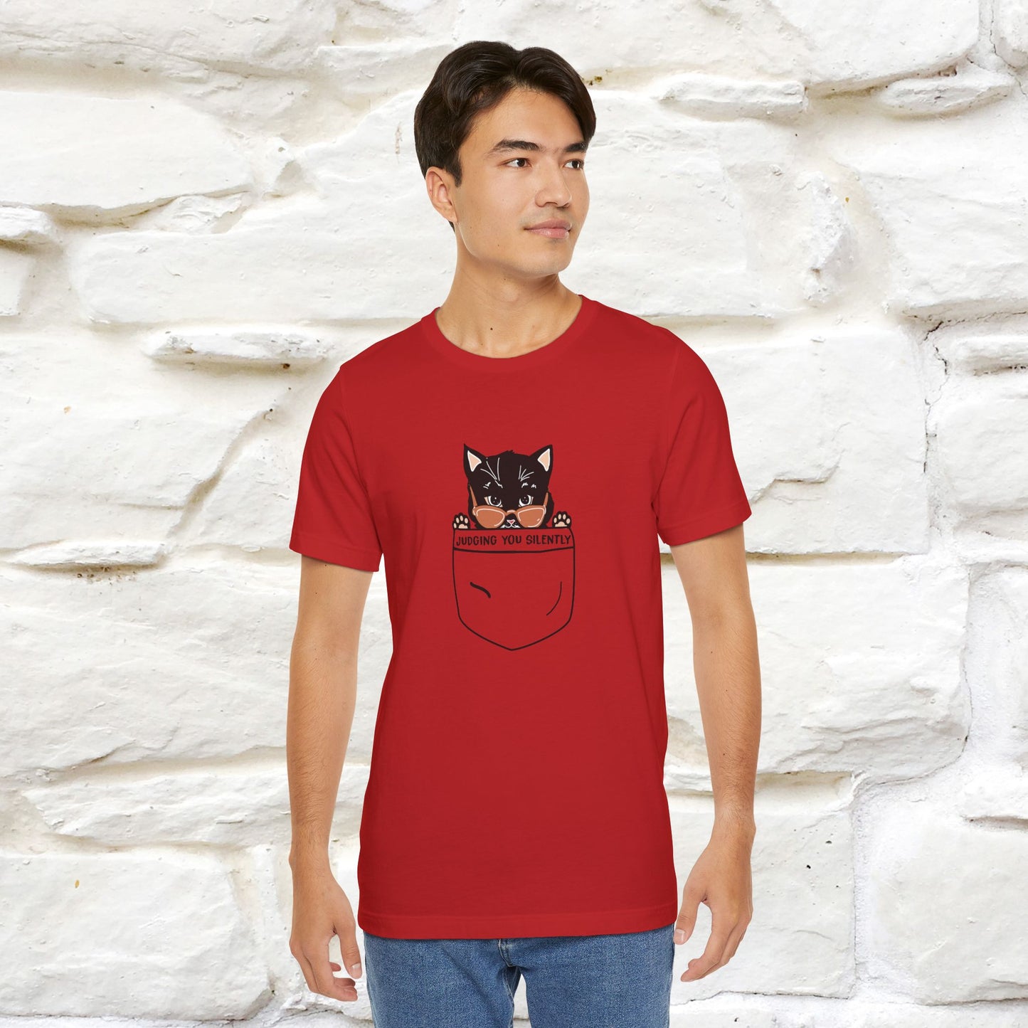 Judging You Silently Cat T-Shirt for Men | 100% Cotton* Funny & Sassy Tee - Nunu&Miao Studio