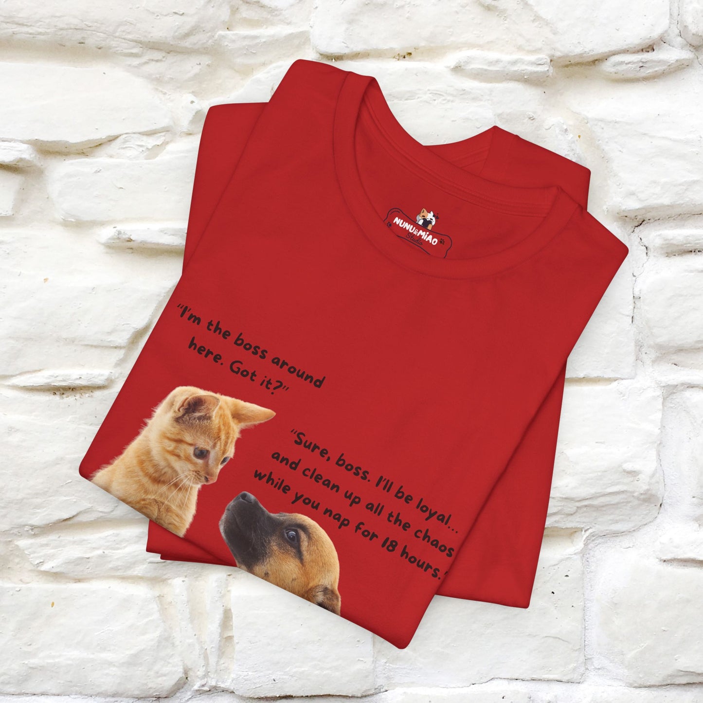 ''I am The Boss Here'' Funny Cat T-shirt for Men and Women 100% Cotton* - Nunu&Miao Studio