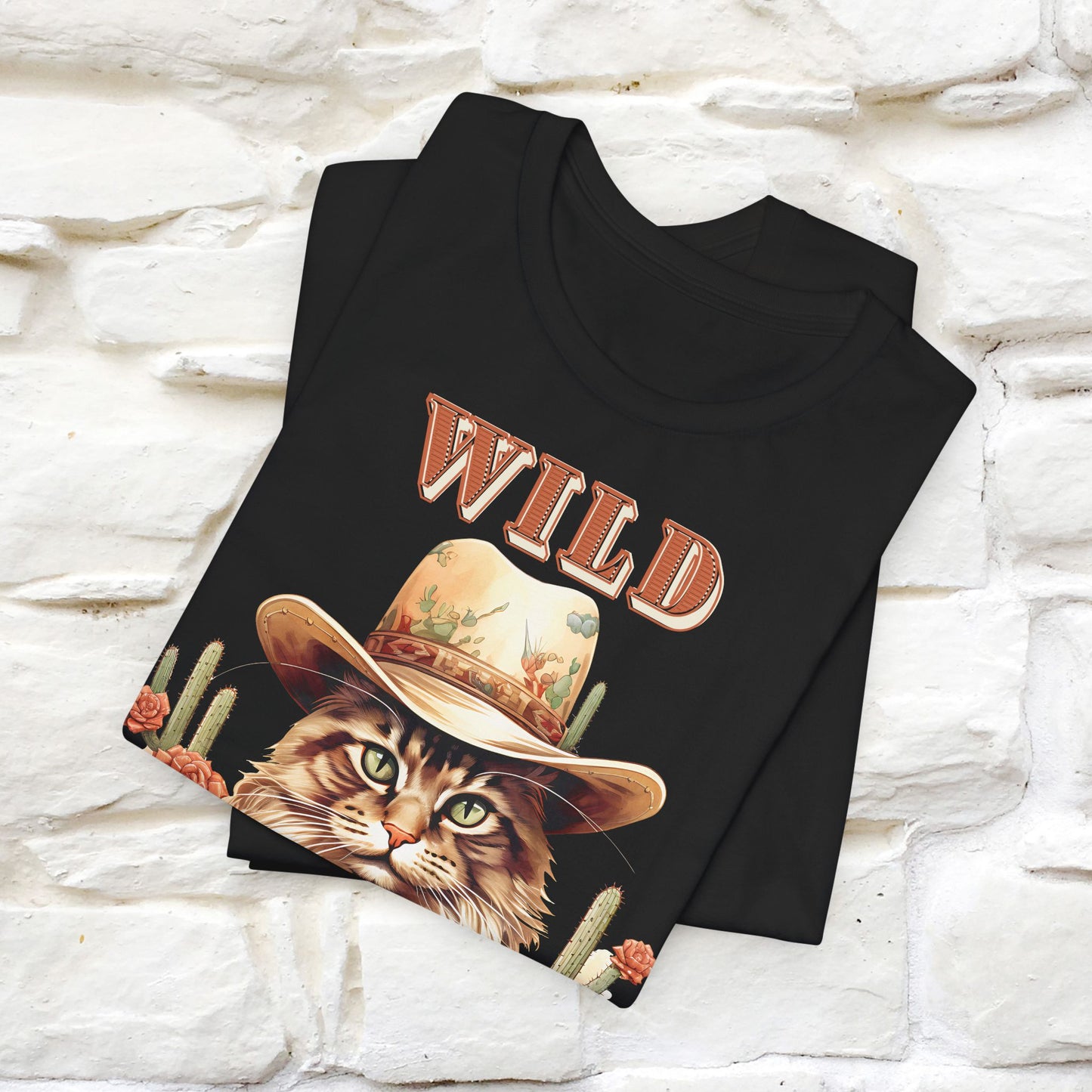 Wild Cowboy Cat T-Shirt for Men & Women | 100% Cotton* Adventure Tee - Nunu&Miao Studio