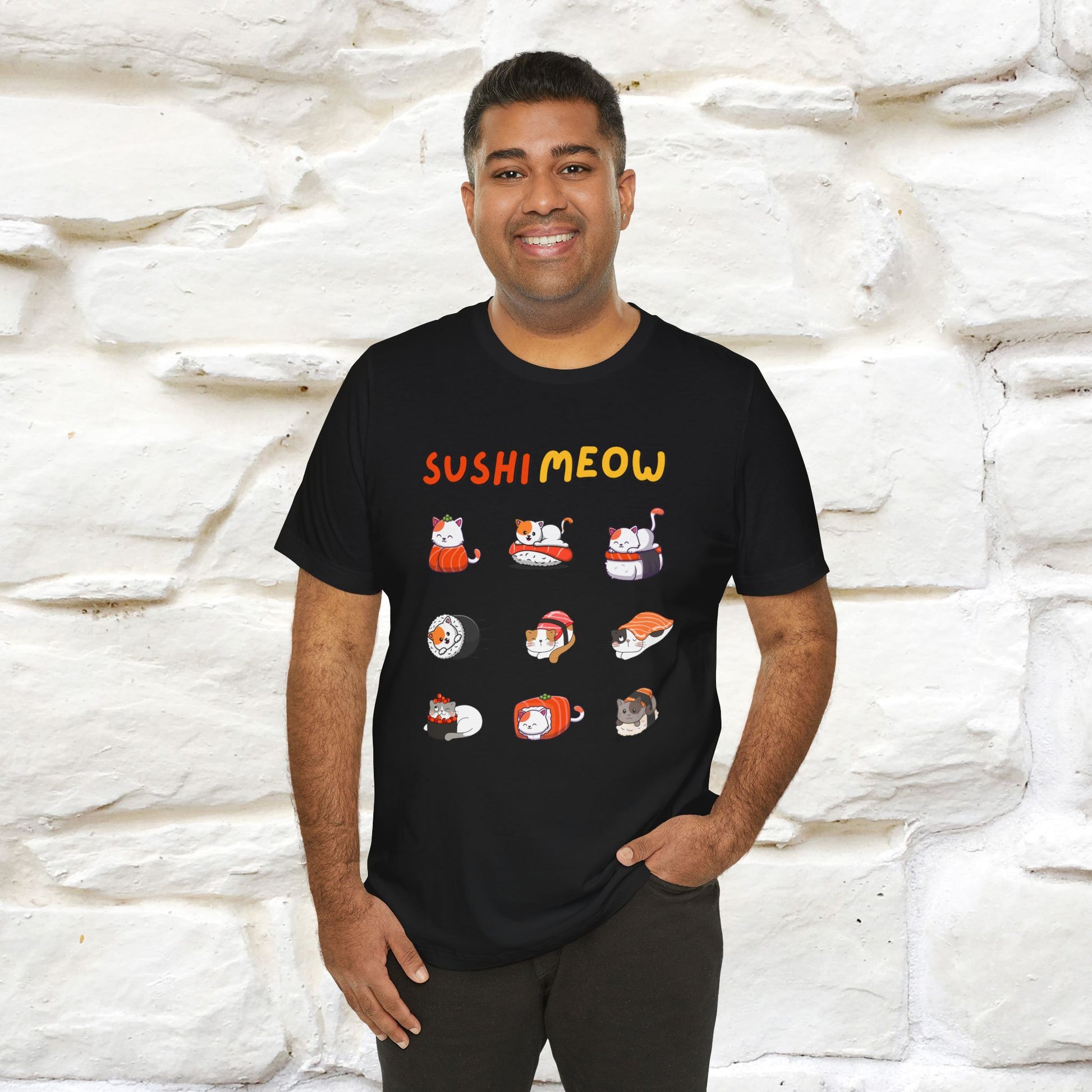 "Sushi Meow" Cat T-shirt for Men & Women | 100% Cotton* - Nunu&Miao Studio