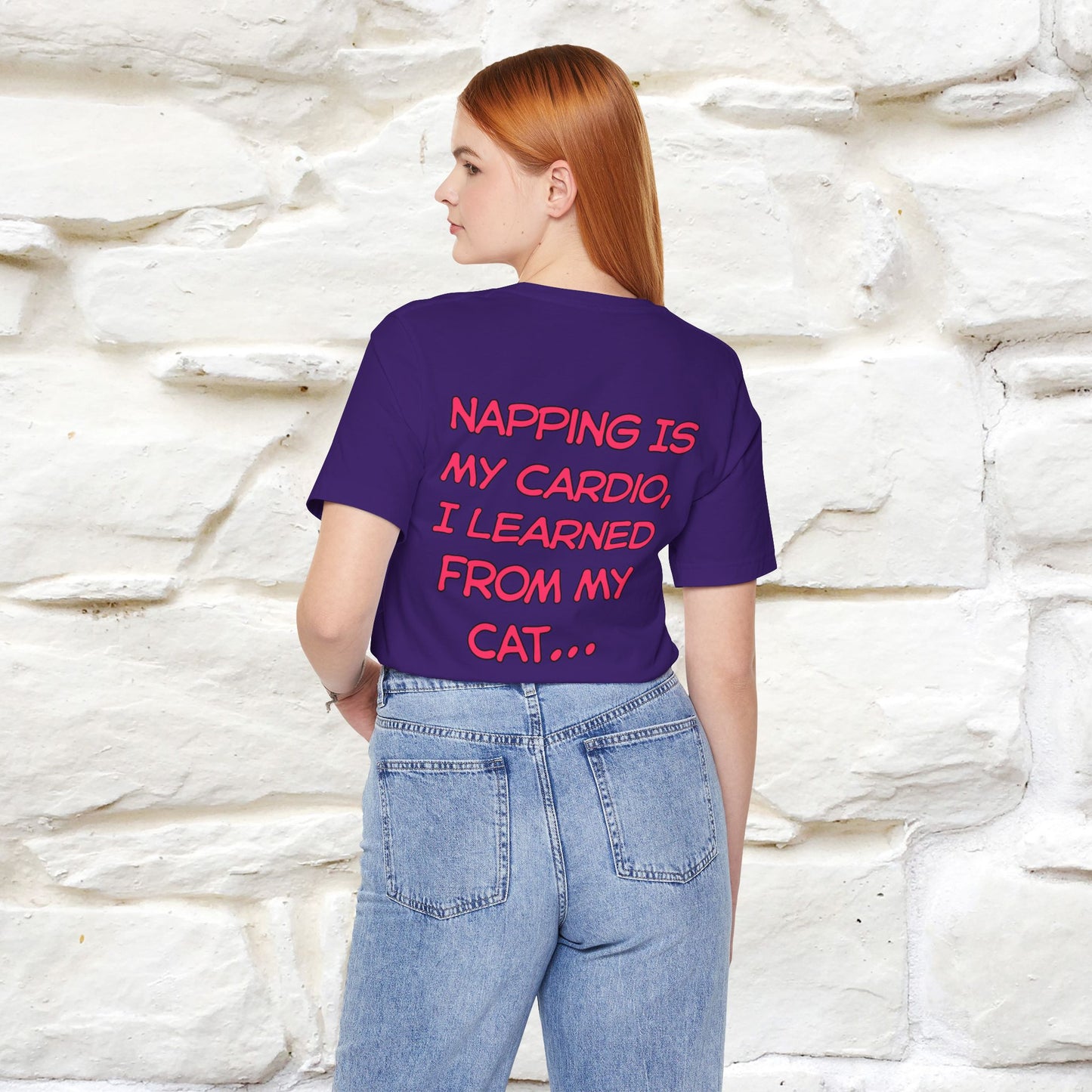 "Napping Is My Cardio, I Learned From My Cat…" Funny Cat T-shirt | Nunu&Miao Studio