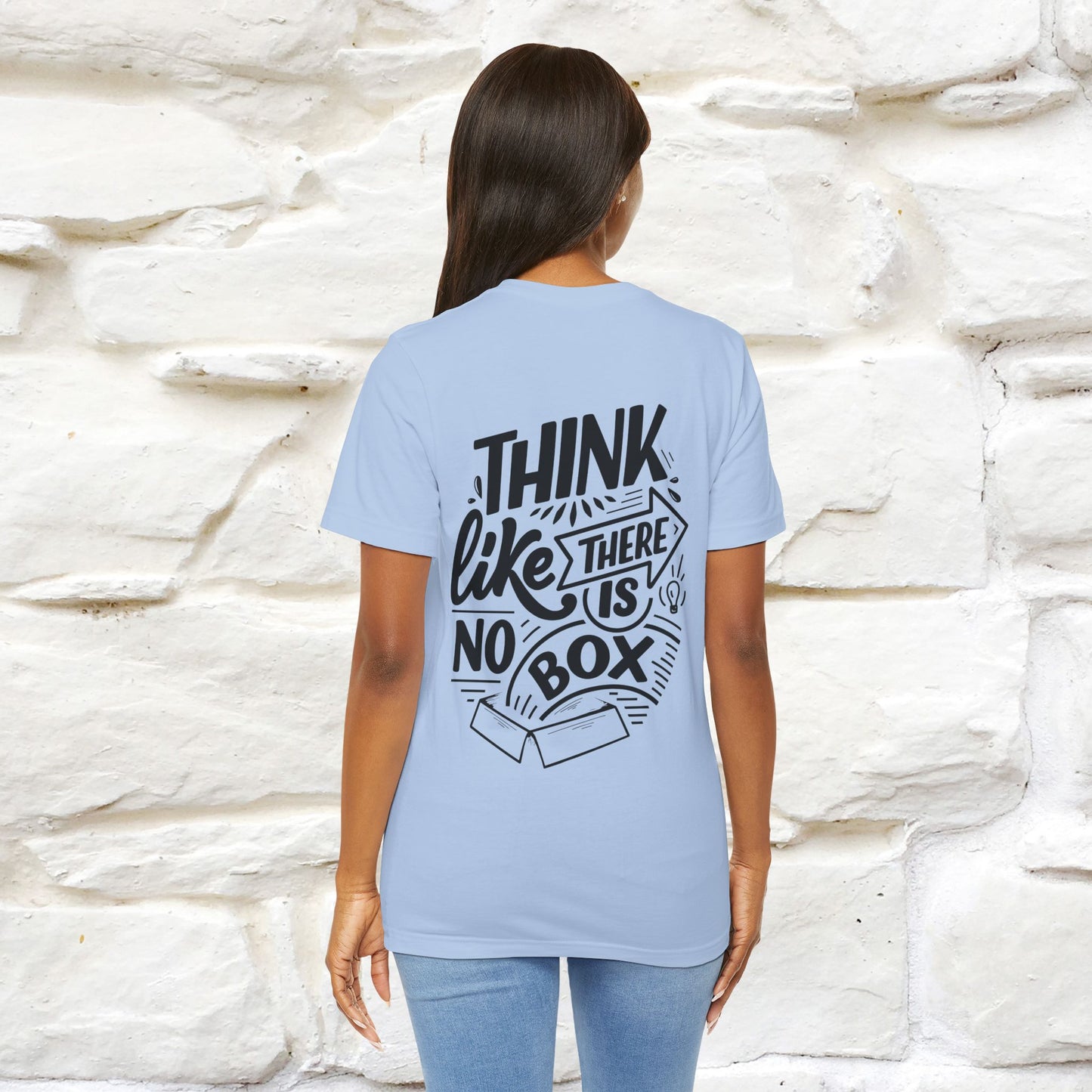 "Think Like There Is No Box" Cat T-Shirt| Front & Back Design | Nunu&Miao Studio