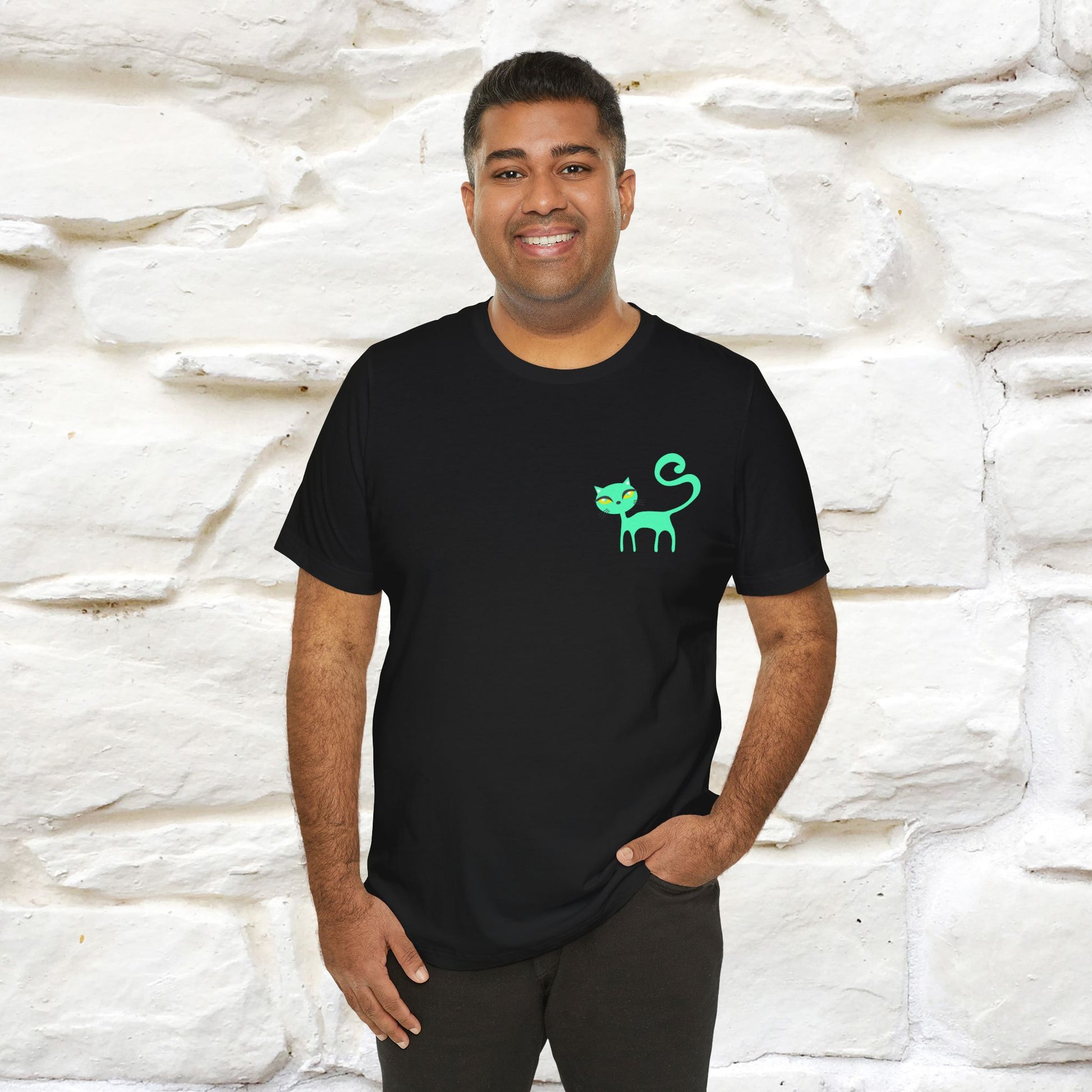 "Move Foreward Good Things Are Up Head" Cat T-Shirt| Front & Back Design | Nunu&Miao Studio - Nunu&Miao Studio