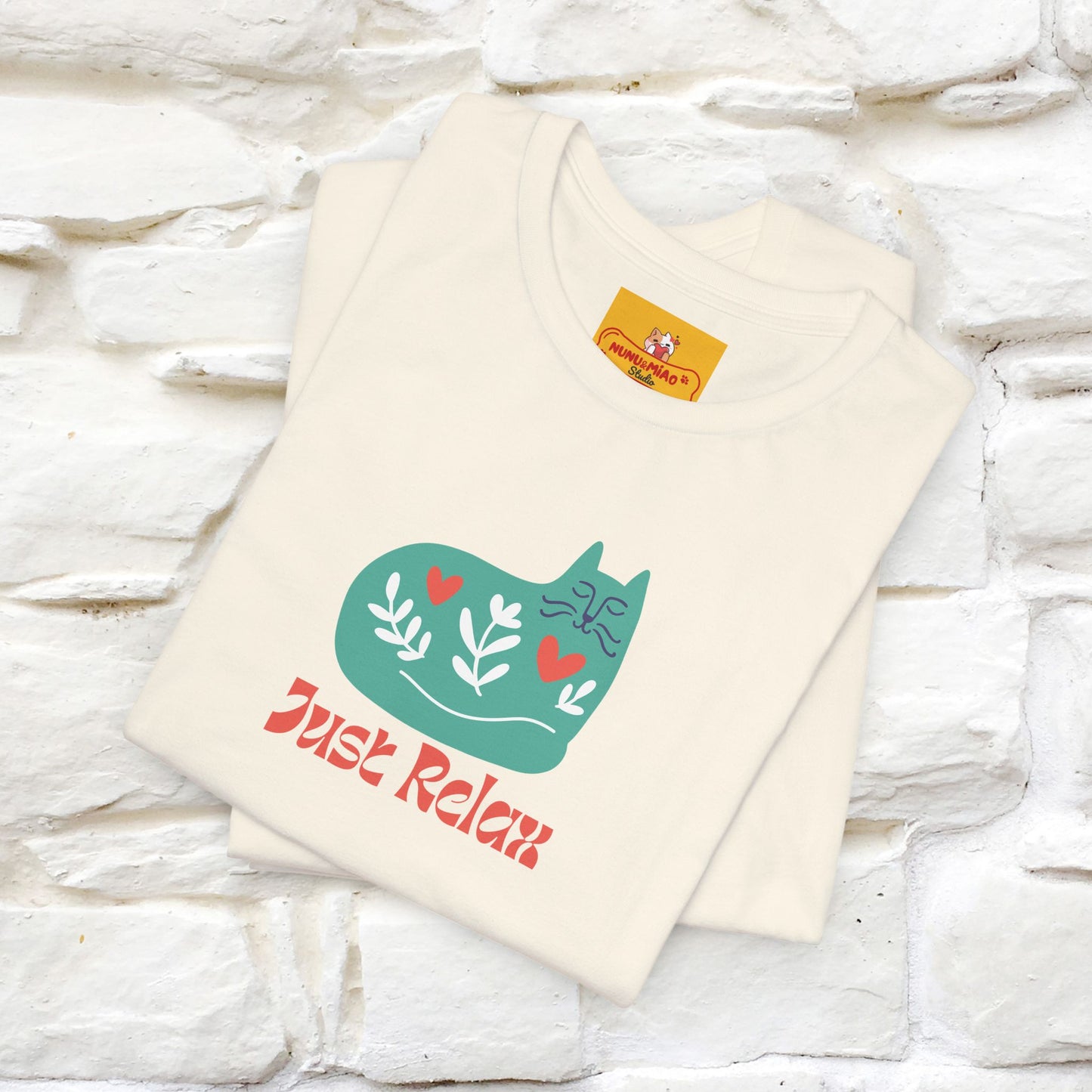 "Just Relax'' Cat T-Shirt Front and Back Design | Nunu&Miao Studio