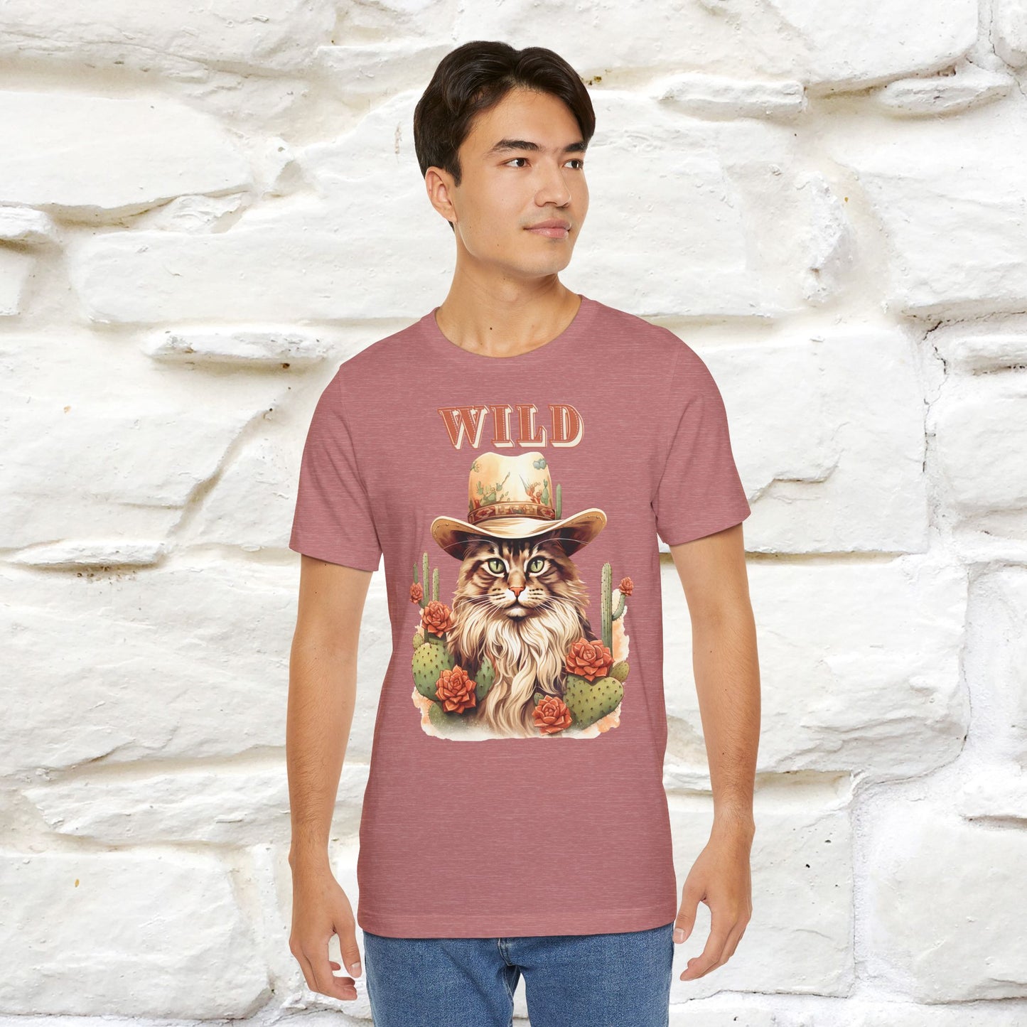 Wild Cowboy Cat T-Shirt for Men & Women | 100% Cotton* Adventure Tee - Nunu&Miao Studio