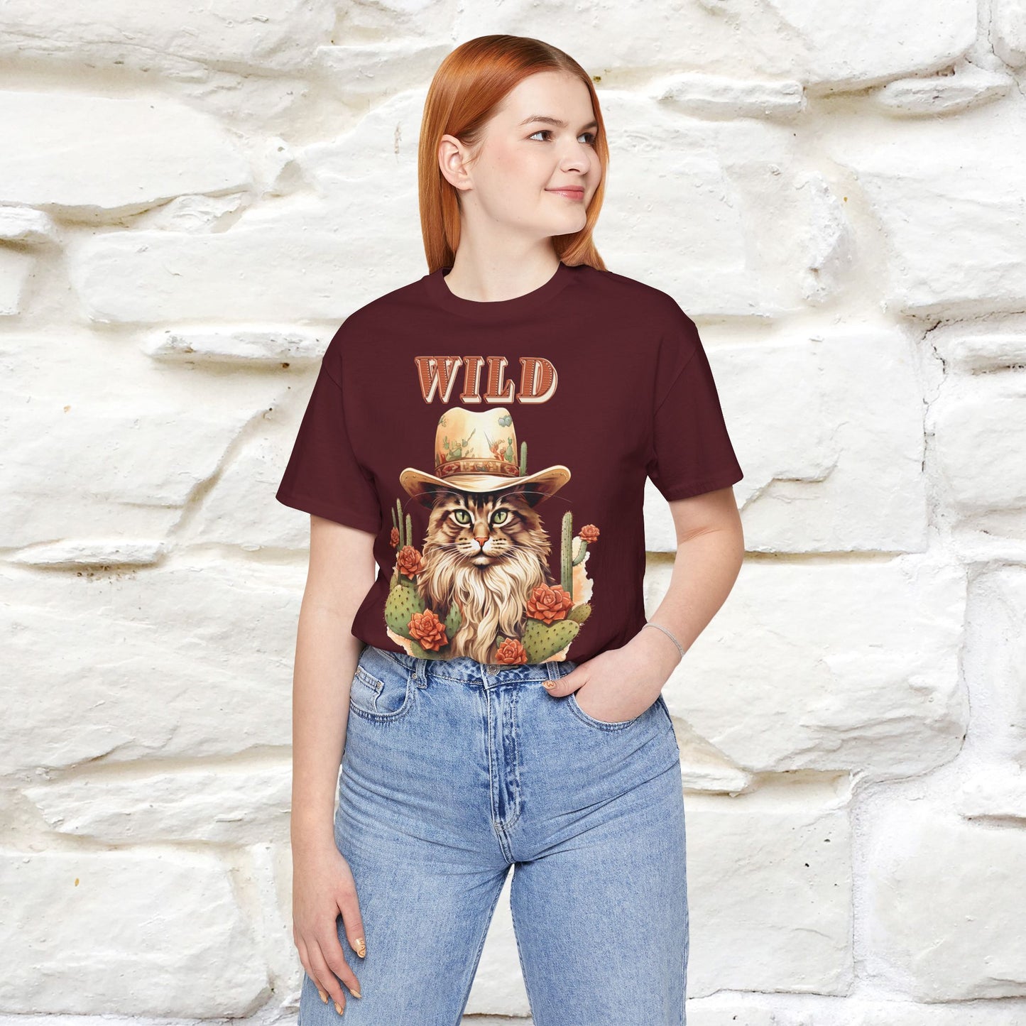 Wild Cowboy Cat T-Shirt for Men & Women | 100% Cotton* Adventure Tee - Nunu&Miao Studio