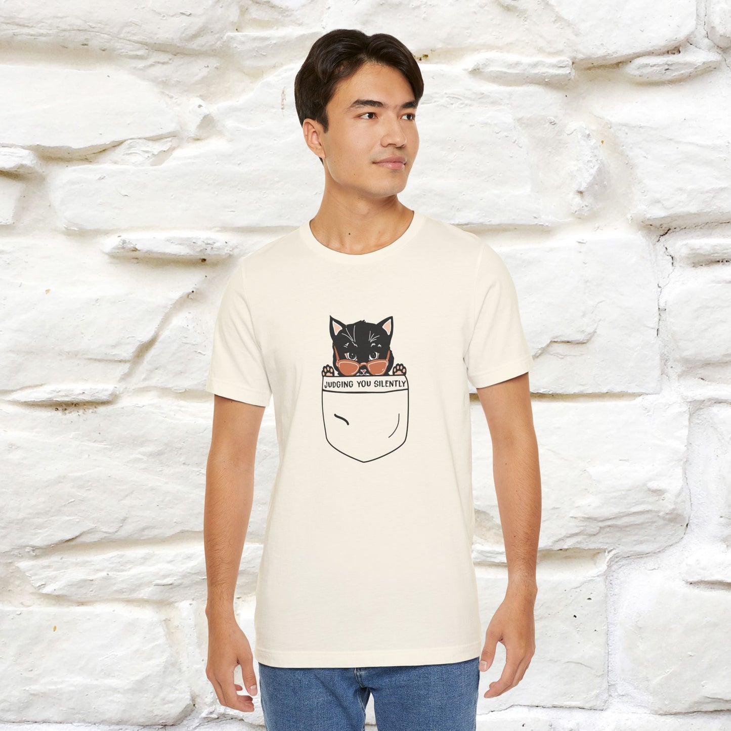 Judging You Silently Cat T-Shirt for Men | 100% Cotton* Funny & Sassy Tee - Nunu&Miao Studio