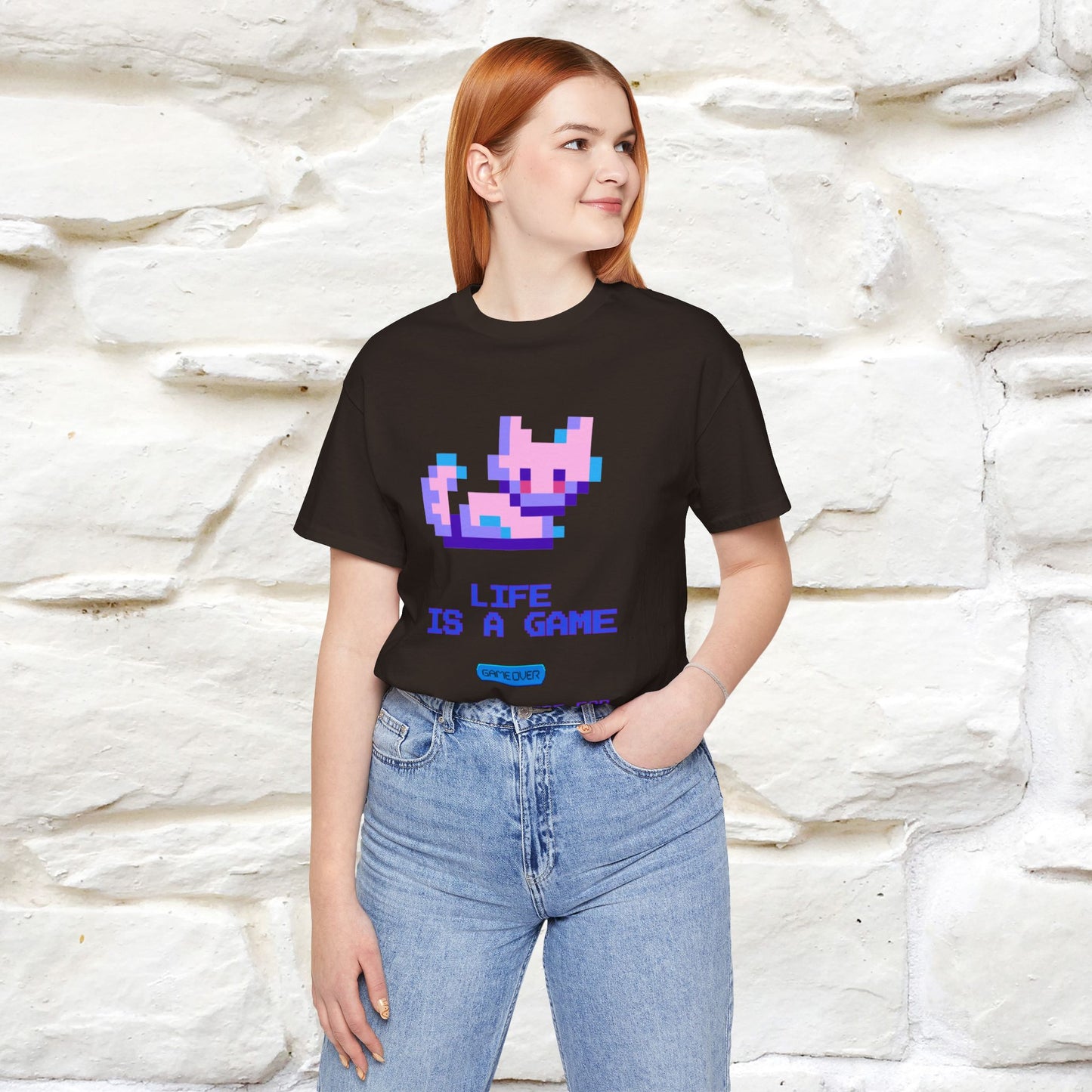 "Life Is A Game, I Am Just Here Fo The Cheat Code" Funny Cat T-Shirt for Men & Women | 100% Cotton* - Nunu&Miao Studio
