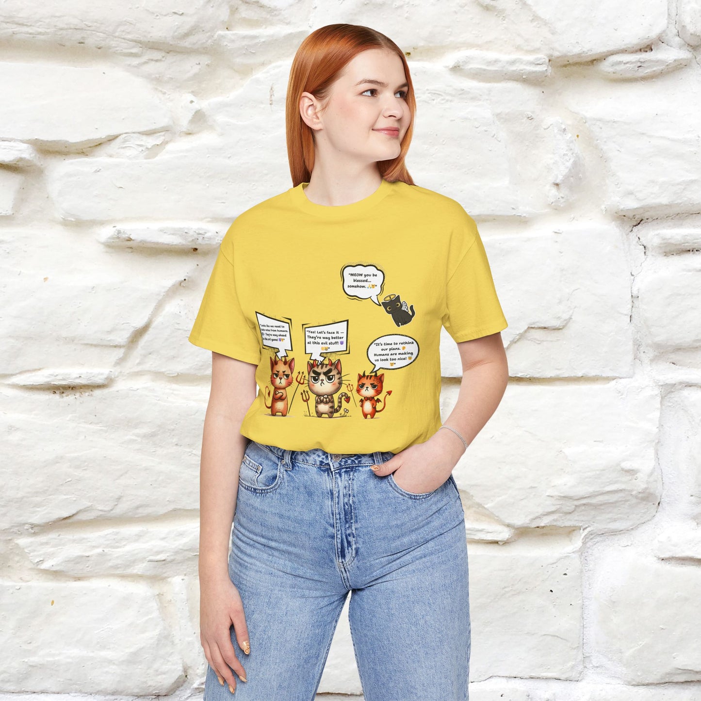 "Humans Are Way Ahead In The Evil Game! 😈😼" Cat T-shirt |Nunu&Miao Studio - Nunu&Miao Studio