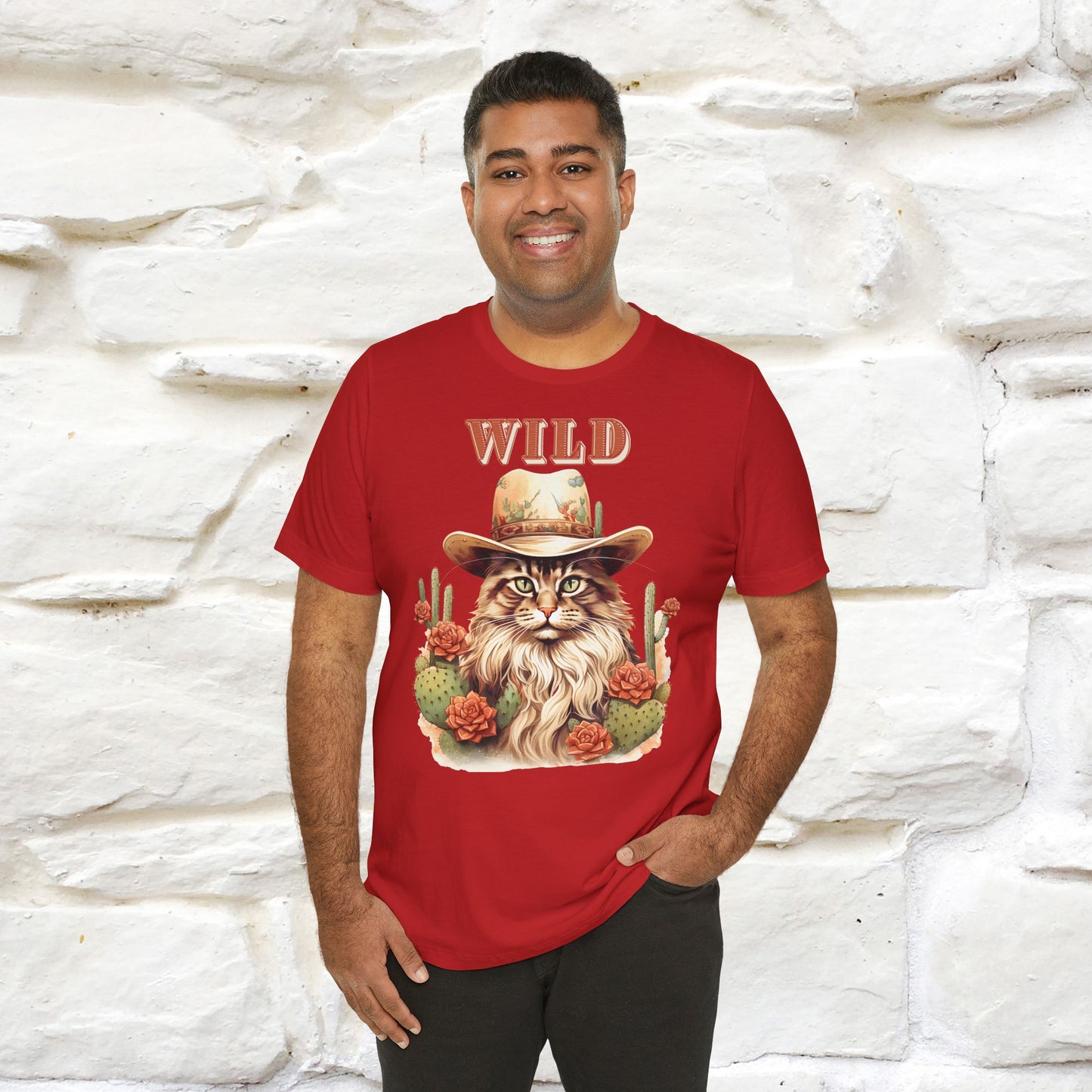 Wild Cowboy Cat T-Shirt for Men & Women | 100% Cotton* Adventure Tee - Nunu&Miao Studio