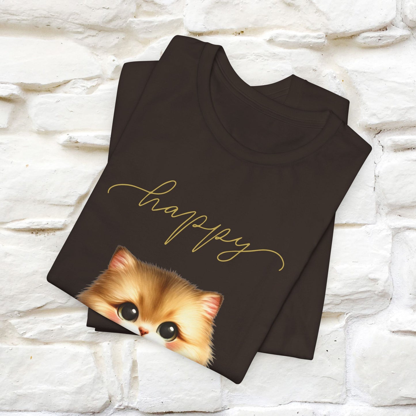 "Happy" Cat T-Shirt for Women | 100% Cotton* 🐾 - Nunu&Miao Studio