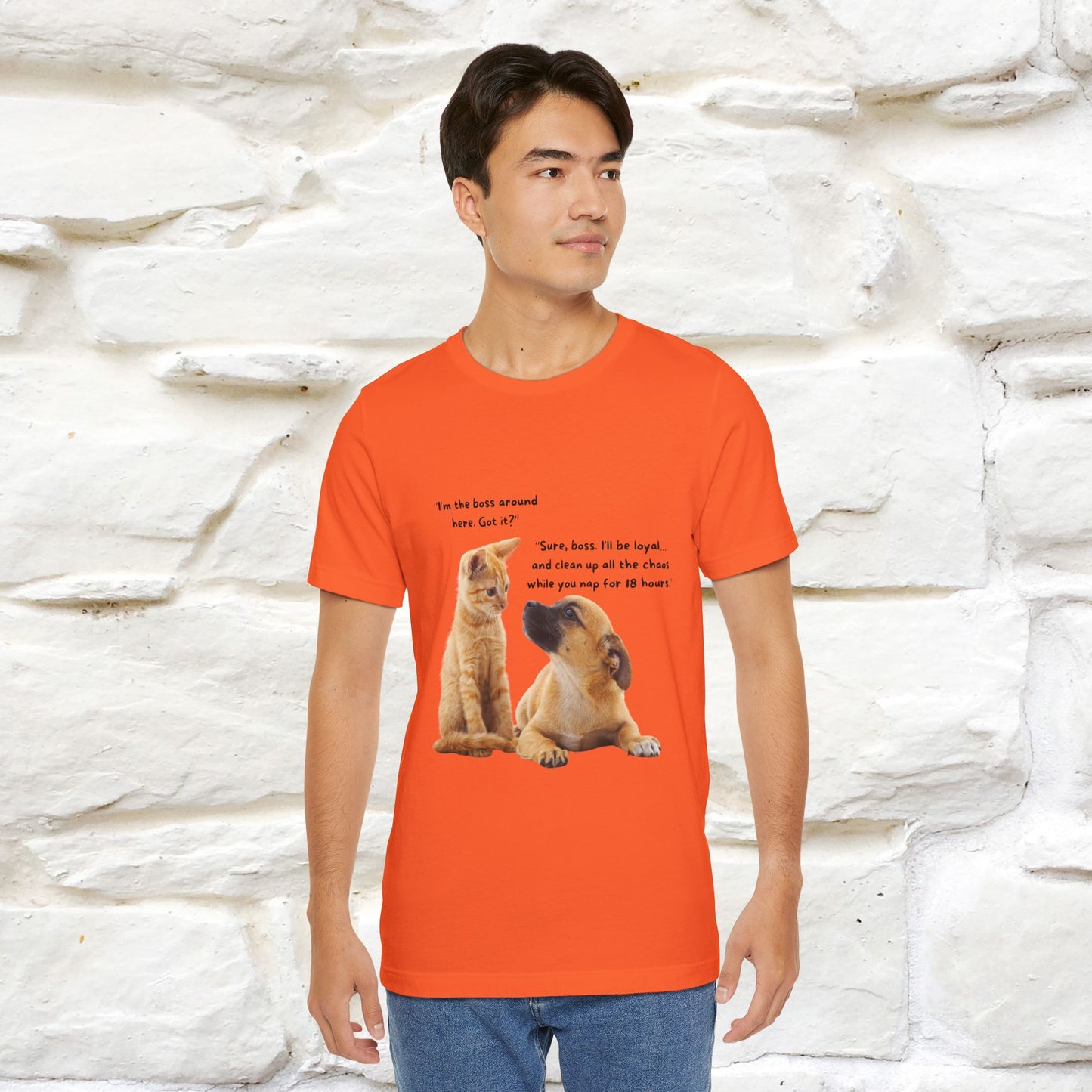 ''I am The Boss Here'' Funny Cat T-shirt for Men and Women 100% Cotton* - Nunu&Miao Studio