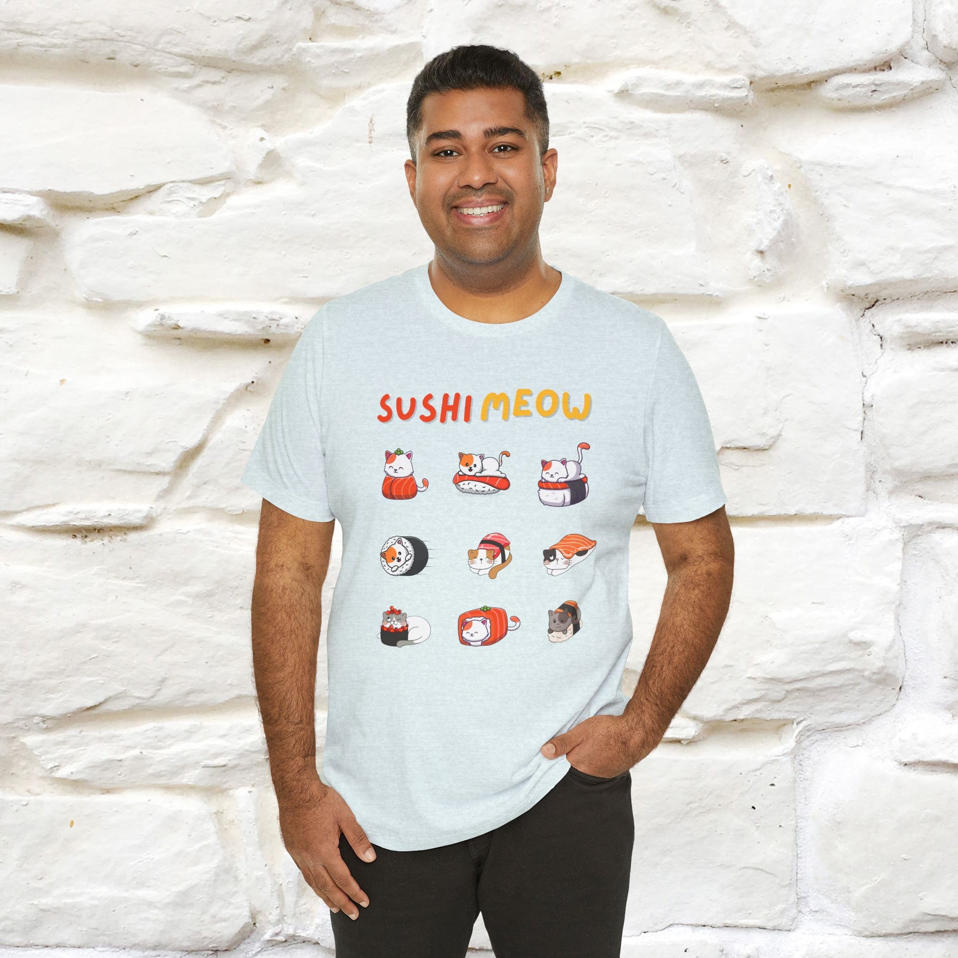 "Sushi Meow" Cat T-shirt for Men & Women | 100% Cotton* - Nunu&Miao Studio