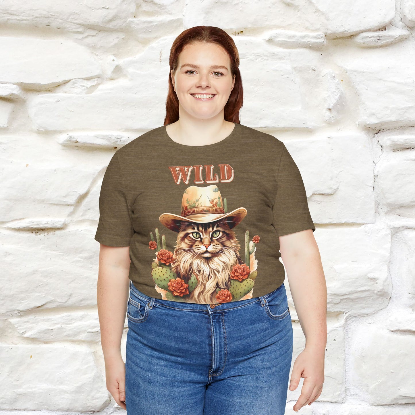 Wild Cowboy Cat T-Shirt for Men & Women | 100% Cotton* Adventure Tee - Nunu&Miao Studio