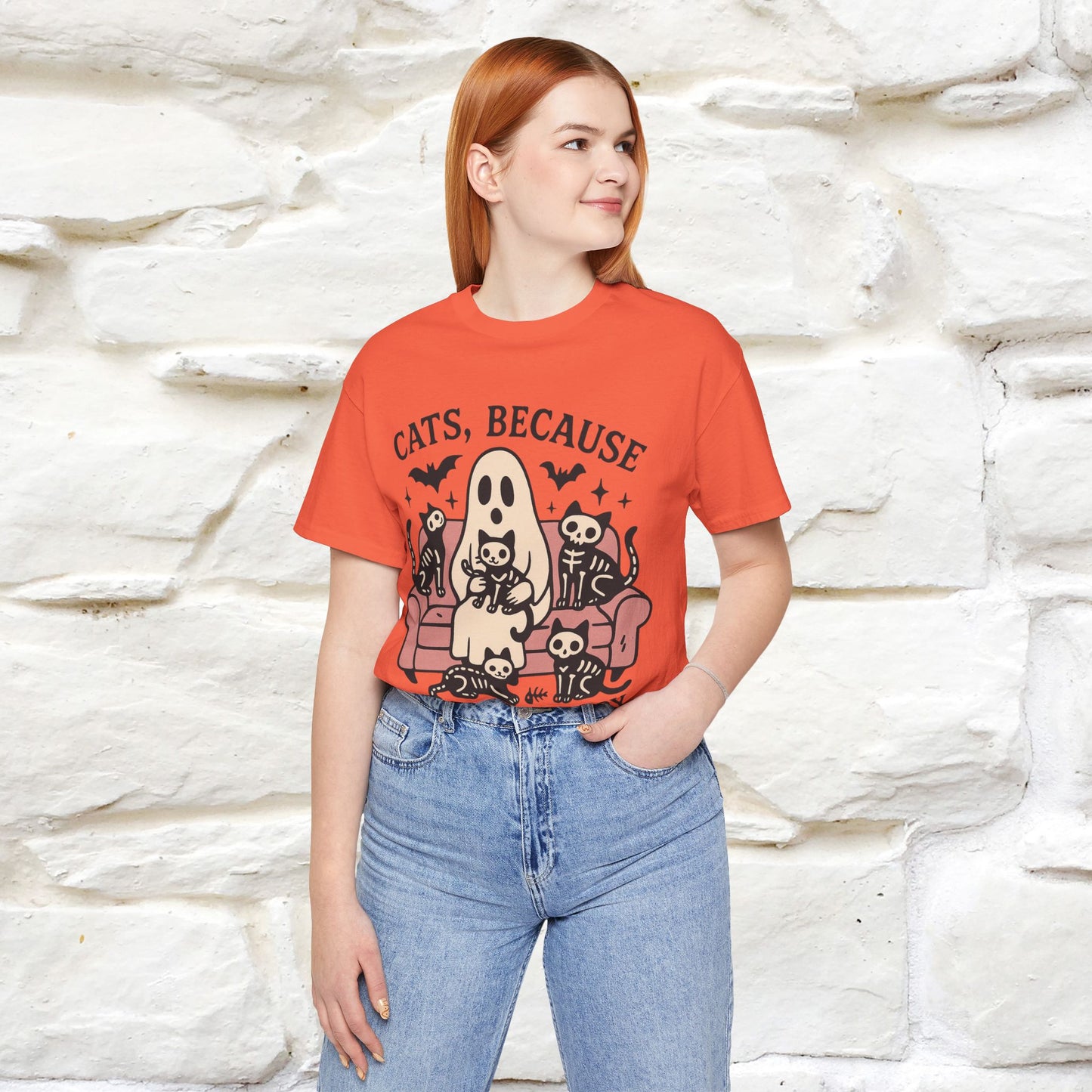 "Cat Because People Are Creepy" Halloween Cat T-shirt |Nunu&Miao Studio - Nunu&Miao Studio