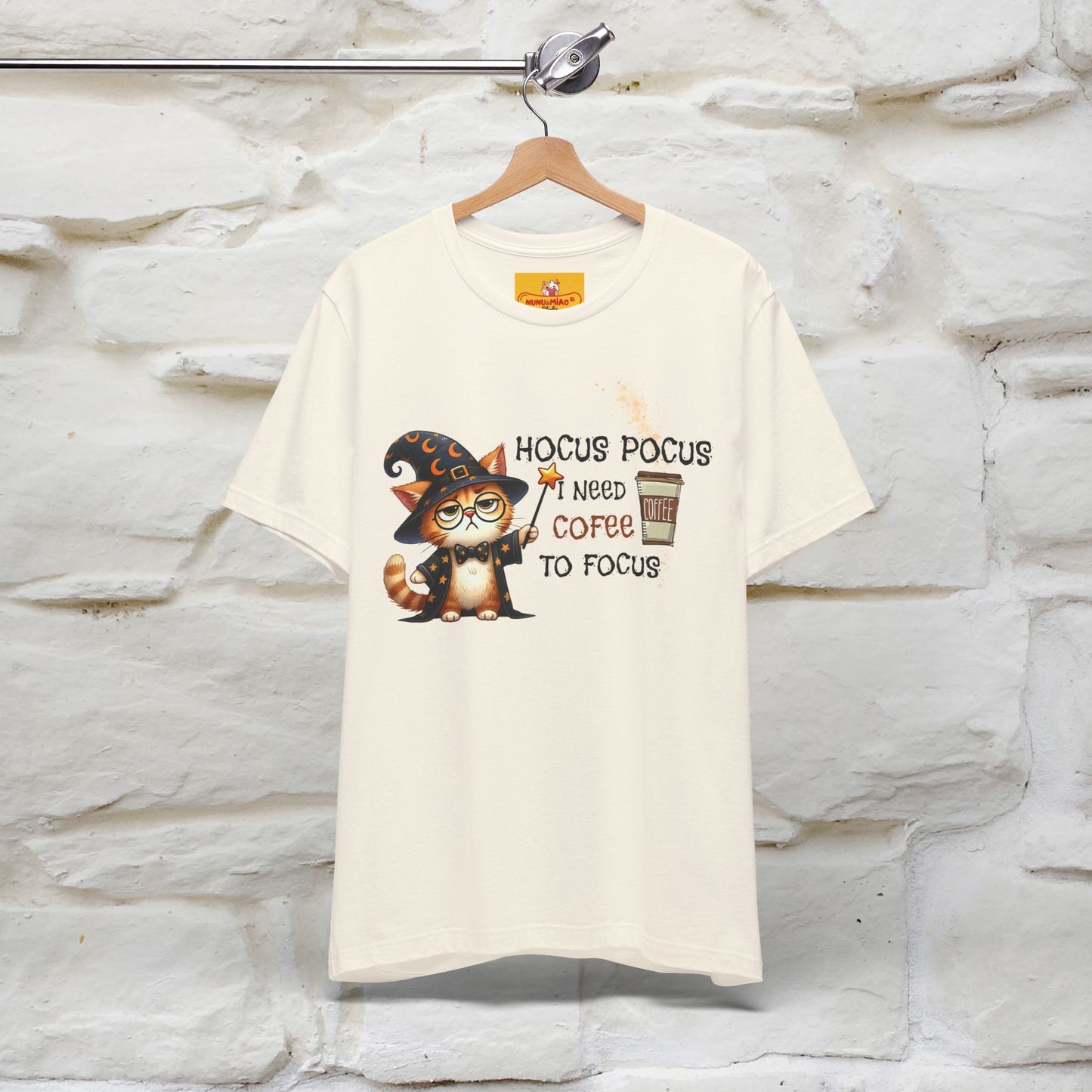 ''Hocus Pocus I Need Coffe To Focus'' Funny Cat Shirt | Nunu&Miao Studio