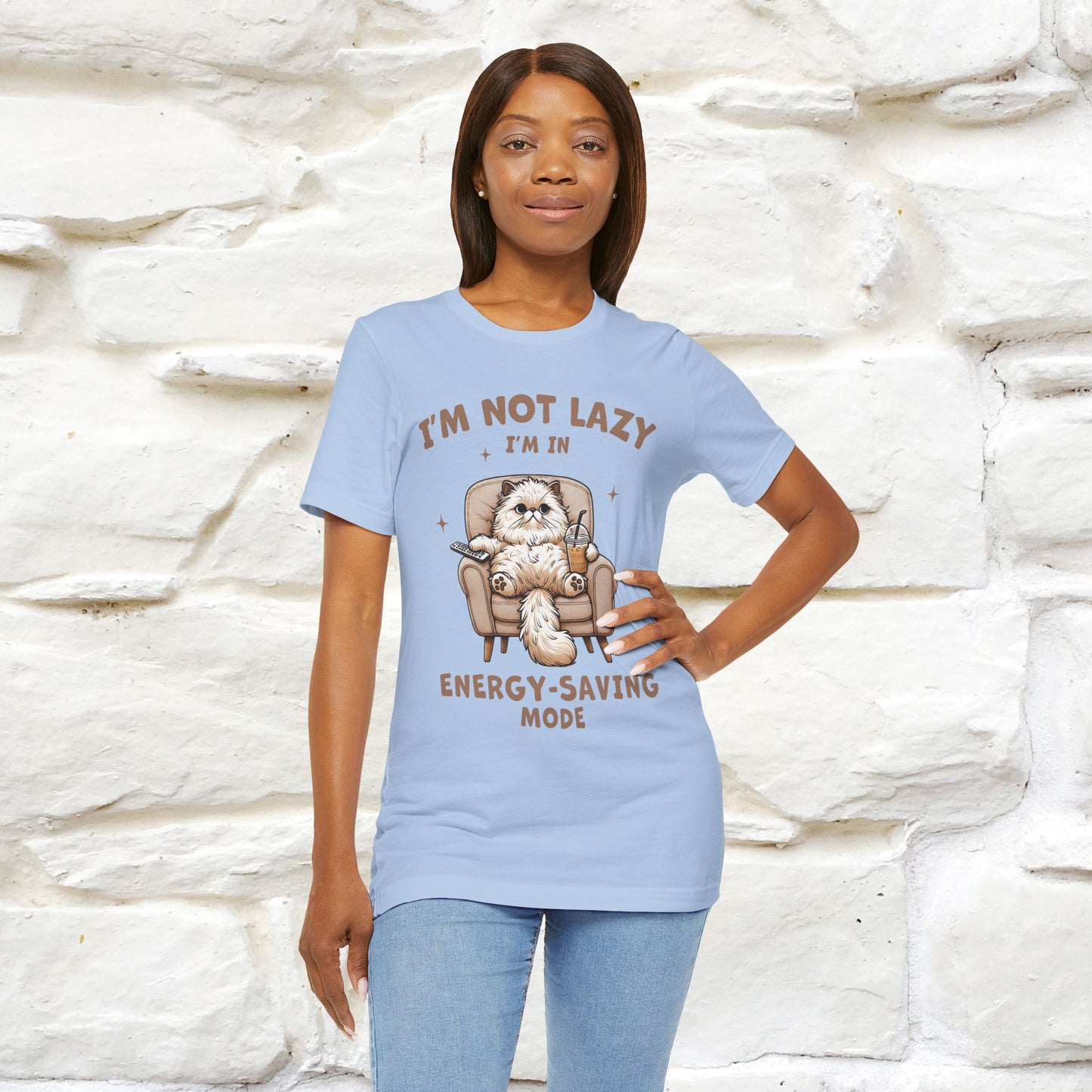 "I'm Not Lazy I'm In Energy-Saving Mode " Cat T-shirt |Nunu&Miao Studio