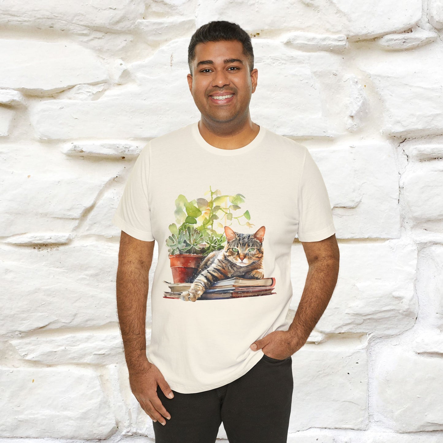 "Feline Bibliophile" T-Shirt for Men & Women | 100% Cotton* - Nunu&Miao Studio