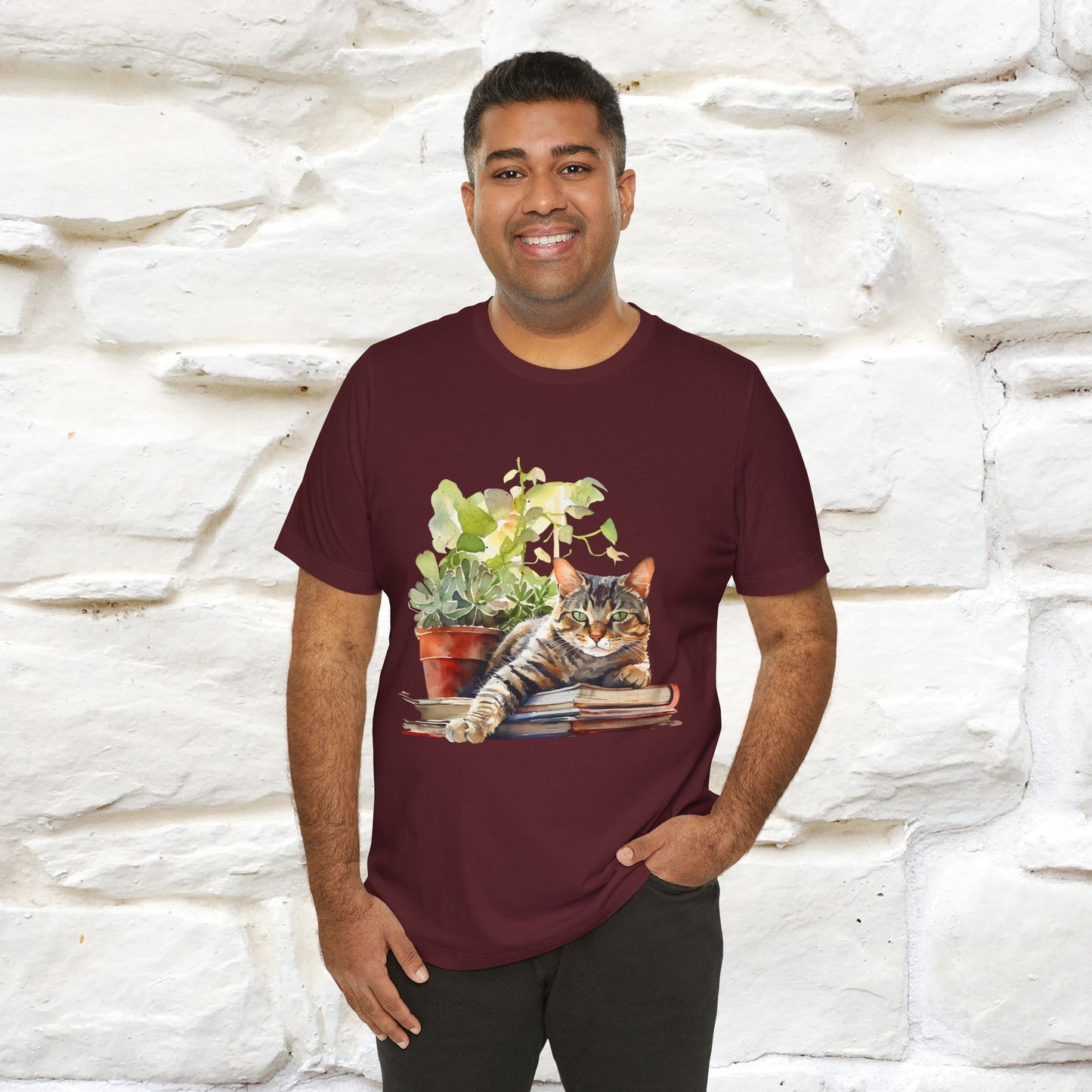 "Feline Bibliophile" T-Shirt for Men & Women | 100% Cotton* - Nunu&Miao Studio