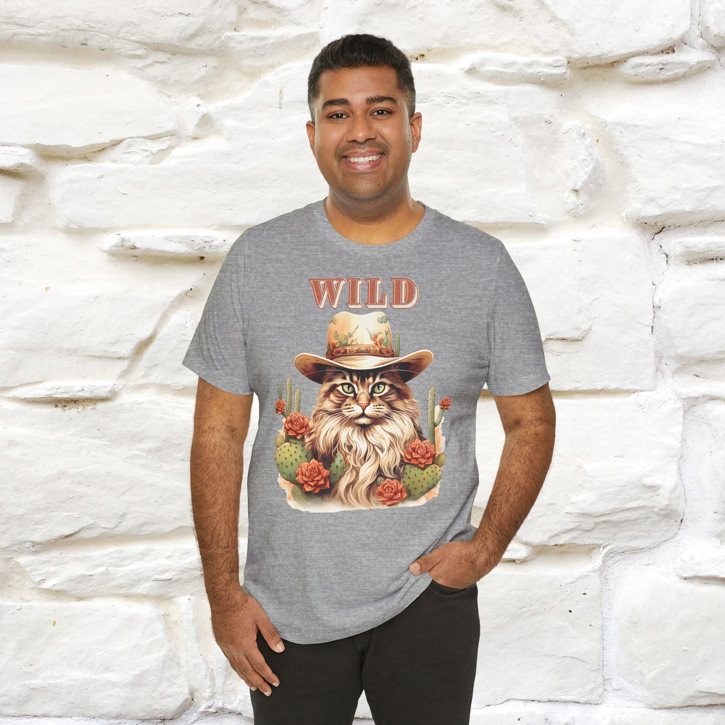 Wild Cowboy Cat T-Shirt for Men & Women | 100% Cotton* Adventure Tee - Nunu&Miao Studio