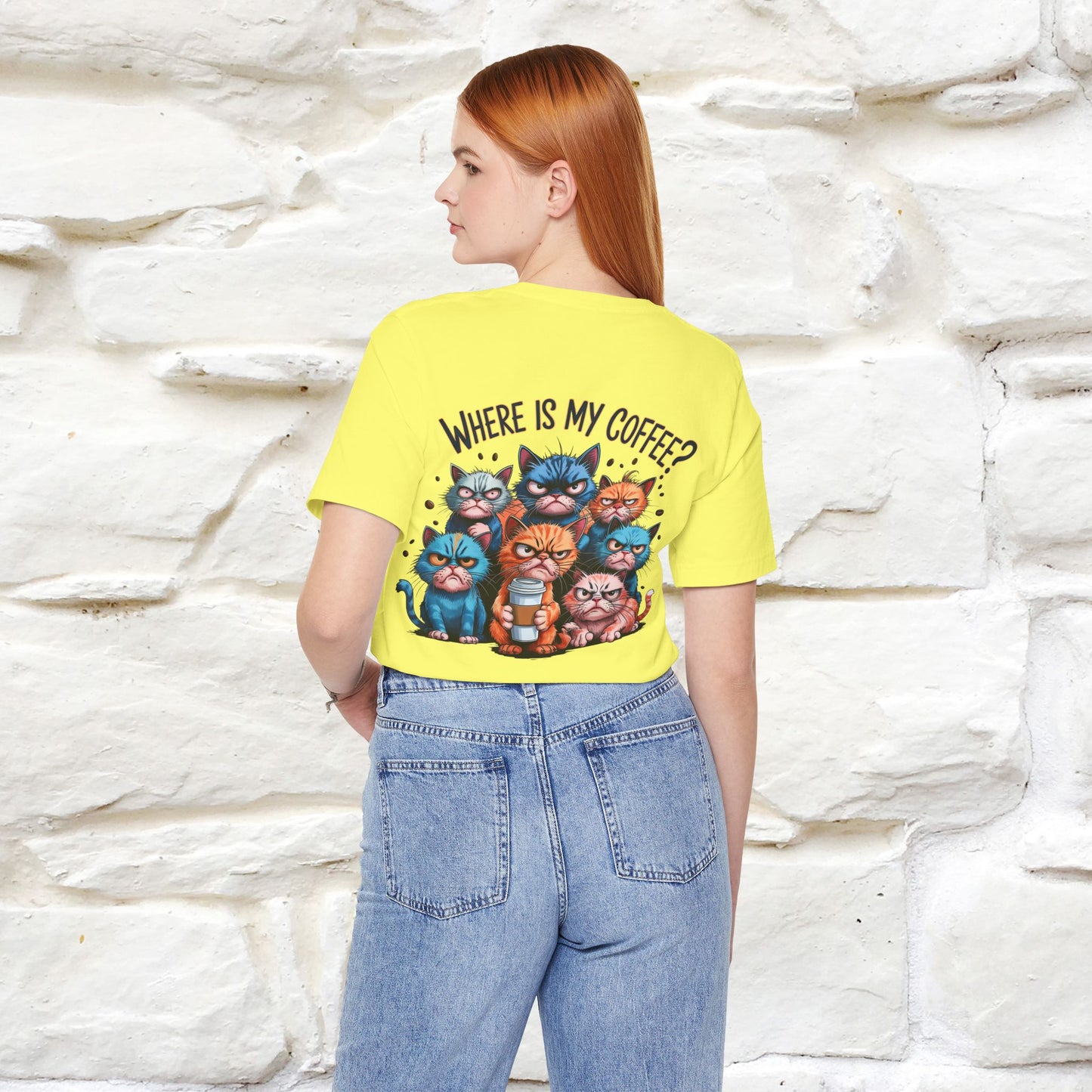 "Where Is My Coffe?" Cat T-Shirt | Front & Back Design | Nunu&Miao Studio
